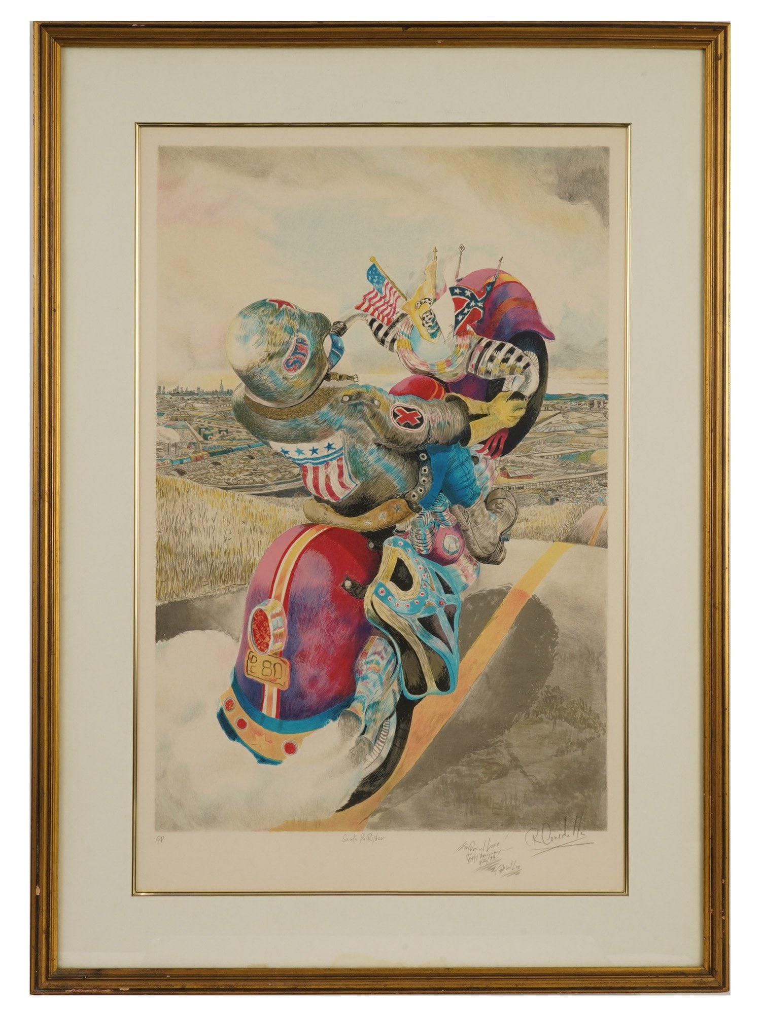 ROBERT CENEDELLA LTD ED SILKSCREEN SANTA FE RIDER (1 of 7)