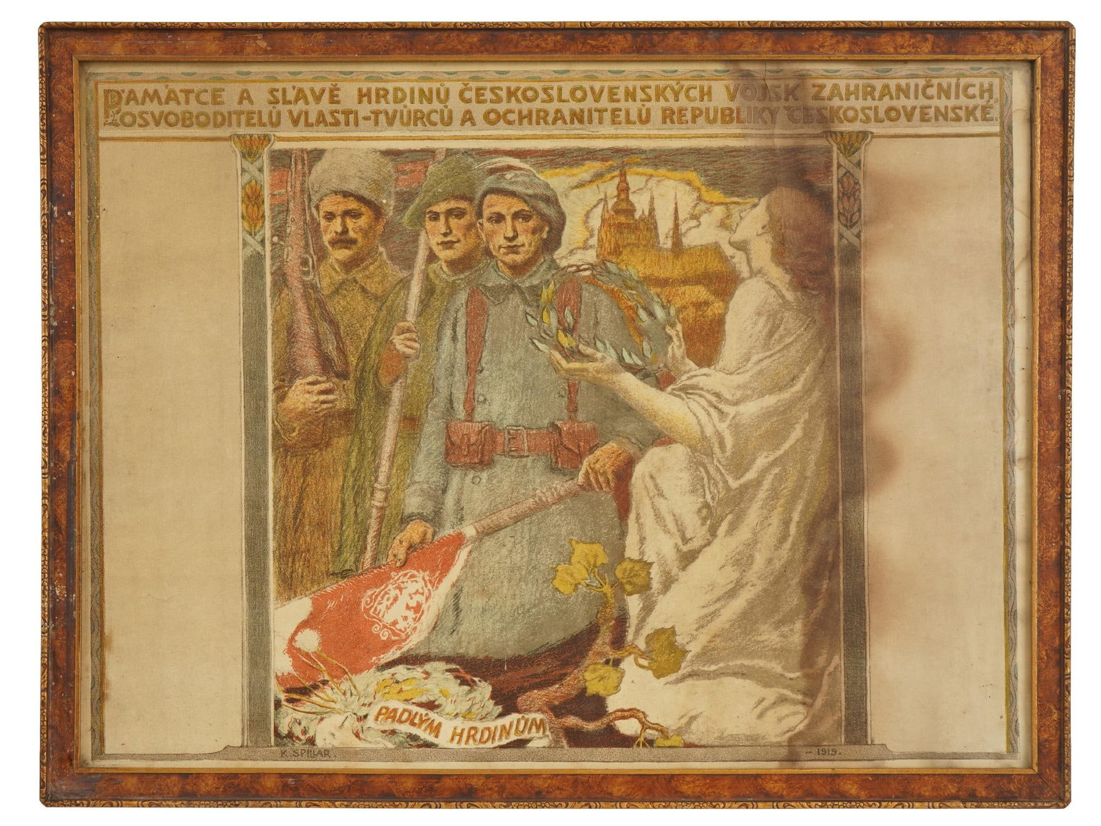 KAREL SPILAR CZECH COLOR LITHOGRAPH TO FALLEN HEROES (1 of 6)