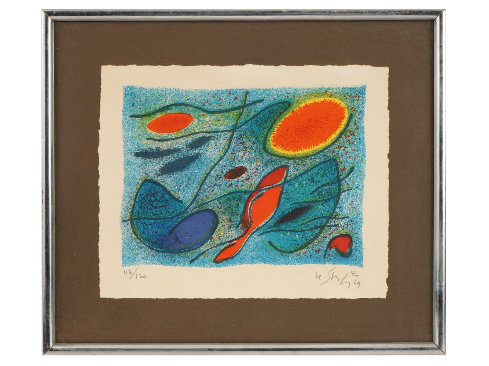 FRENCH ABSTRACT LITHOGRAPH BY GUSTAVE SINGIER (1 of 6)