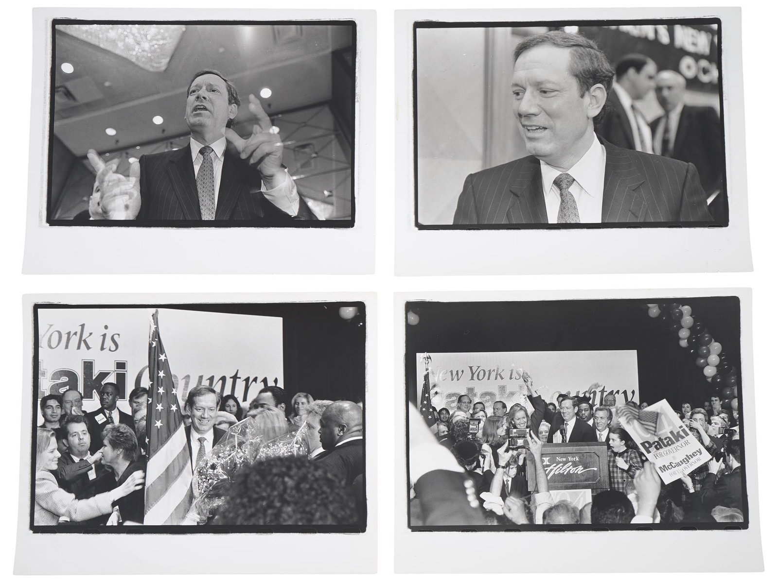 VINTAGE AMERICAN PHOTO PORTRAITS GEORGE PATAKI 1994: Four vintage American photo portraits of George Elmer Pataki, an American politician who served as the 53rd governor of New York from 1995 to 2006, taken by Carolina Kroon for Impact Visuals in 1994 a