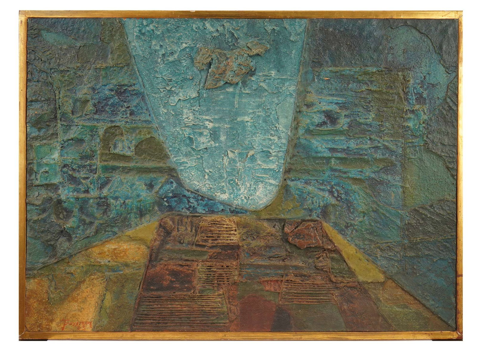 TOBY JOYSMITH VTG BRITISH MIX MEDIA ABSTRACT PAINTING (1 of 8)