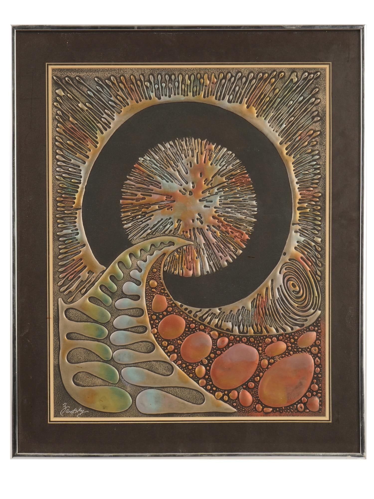 AMERICAN JUDAICA JOEL ZARETSKY MIX MEDIA PAINTING (1 of 5)