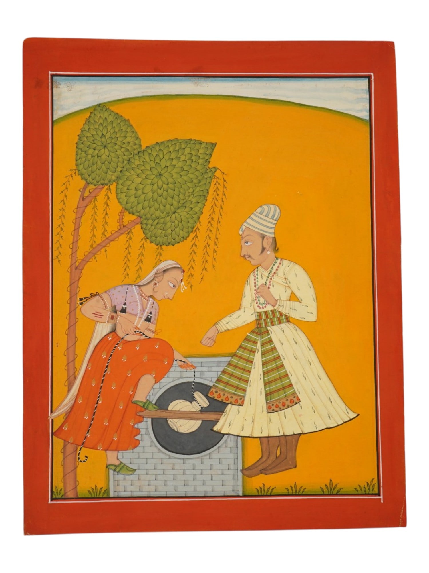 ANTIQUE INDIAN MUGHAL EMPIRE MINIATURE PAINTING (1 of 3)