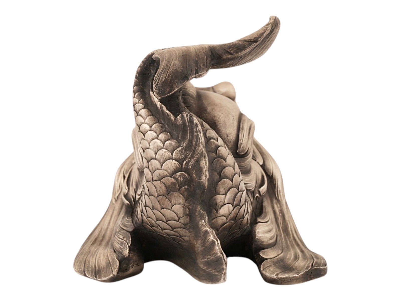 LARGE RUSSIAN SOLID SILVER DOLPHIN CAVIAR HOLDER - 5
