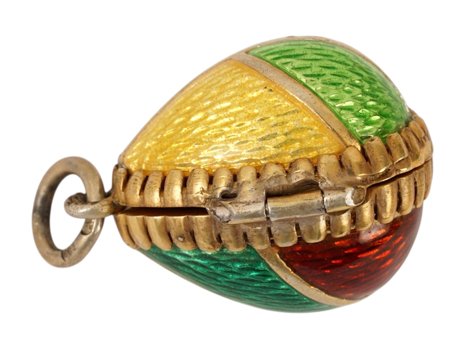 RUSSIAN 84 SILVER ENAMEL LOCKET EASTER EGG PENDANT - 3
