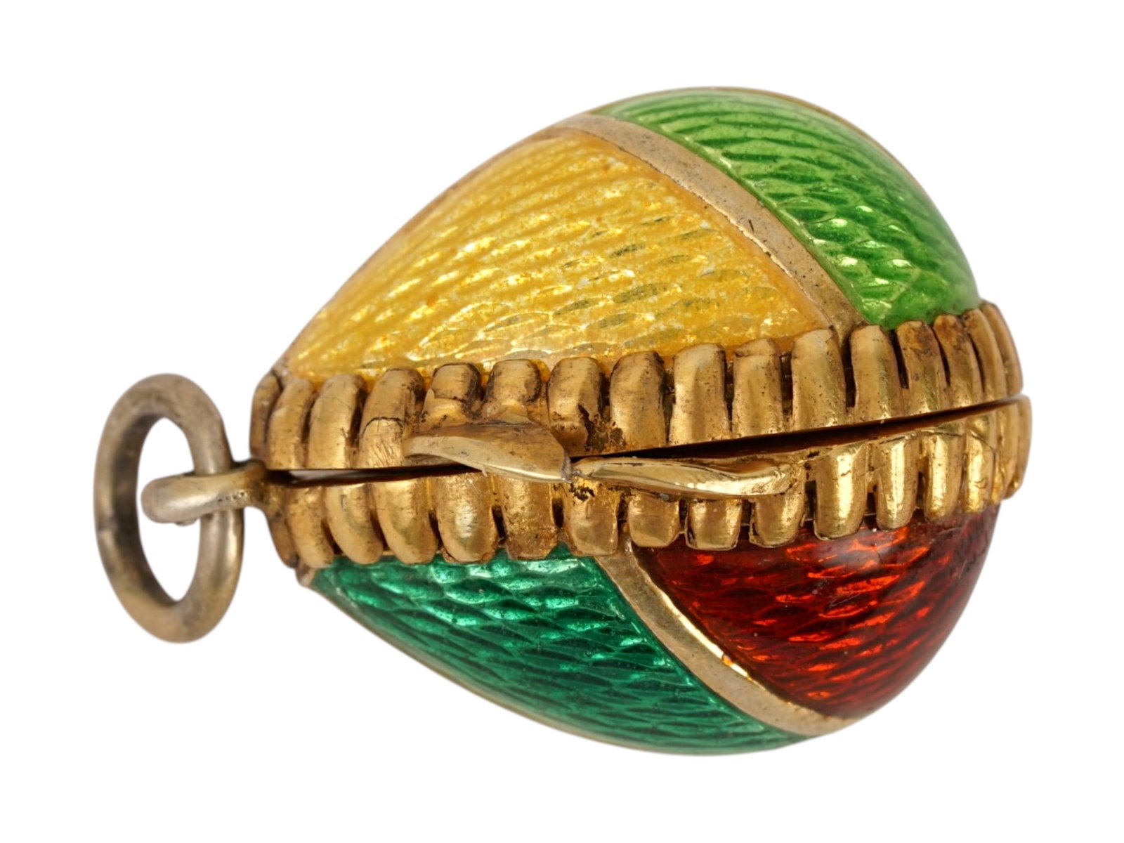 RUSSIAN 84 SILVER ENAMEL LOCKET EASTER EGG PENDANT - 4