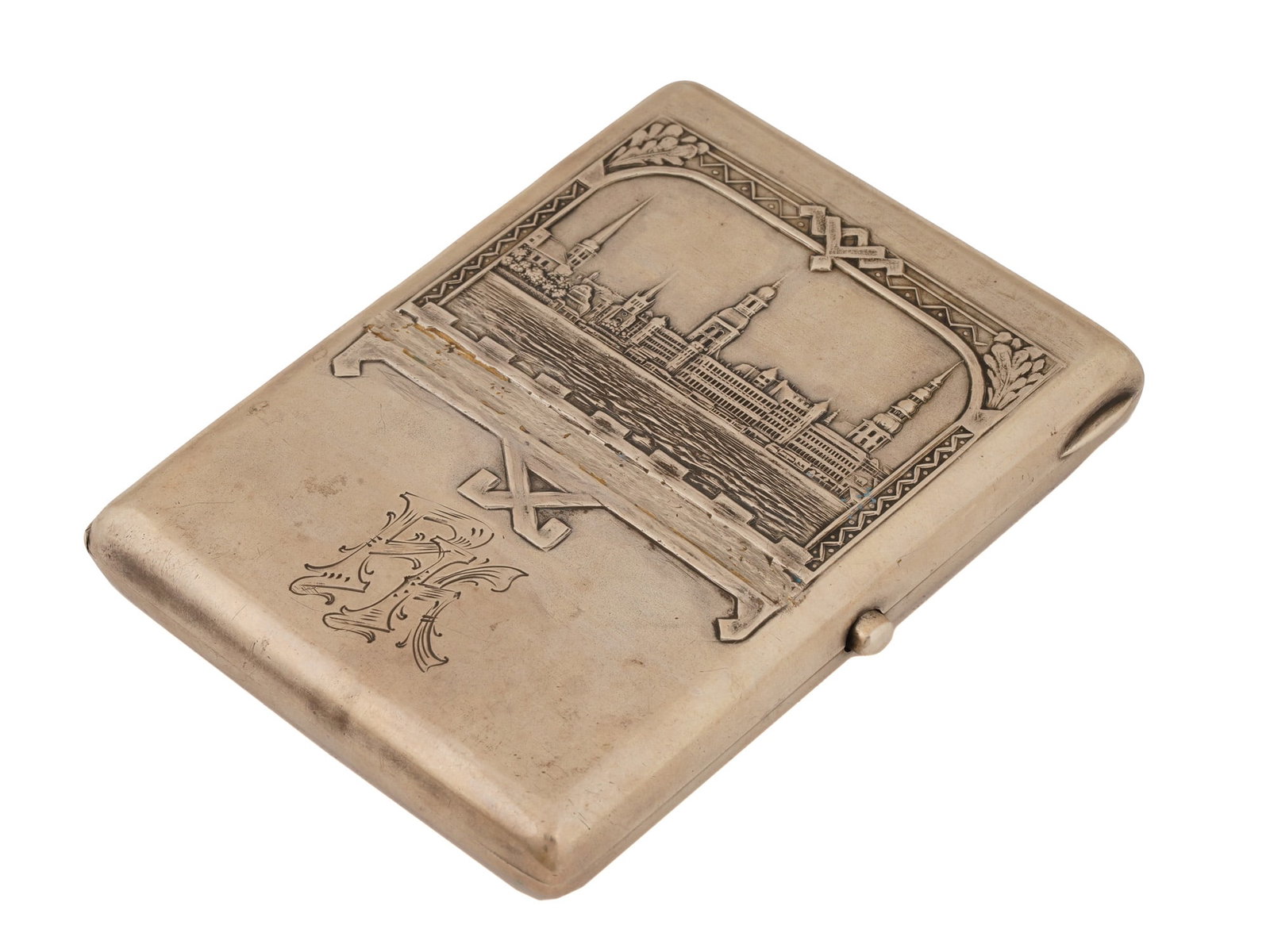 RUSSIAN SOVIET ERA SILVER CIGARETTE CASE OLD RIGA (1 of 6)