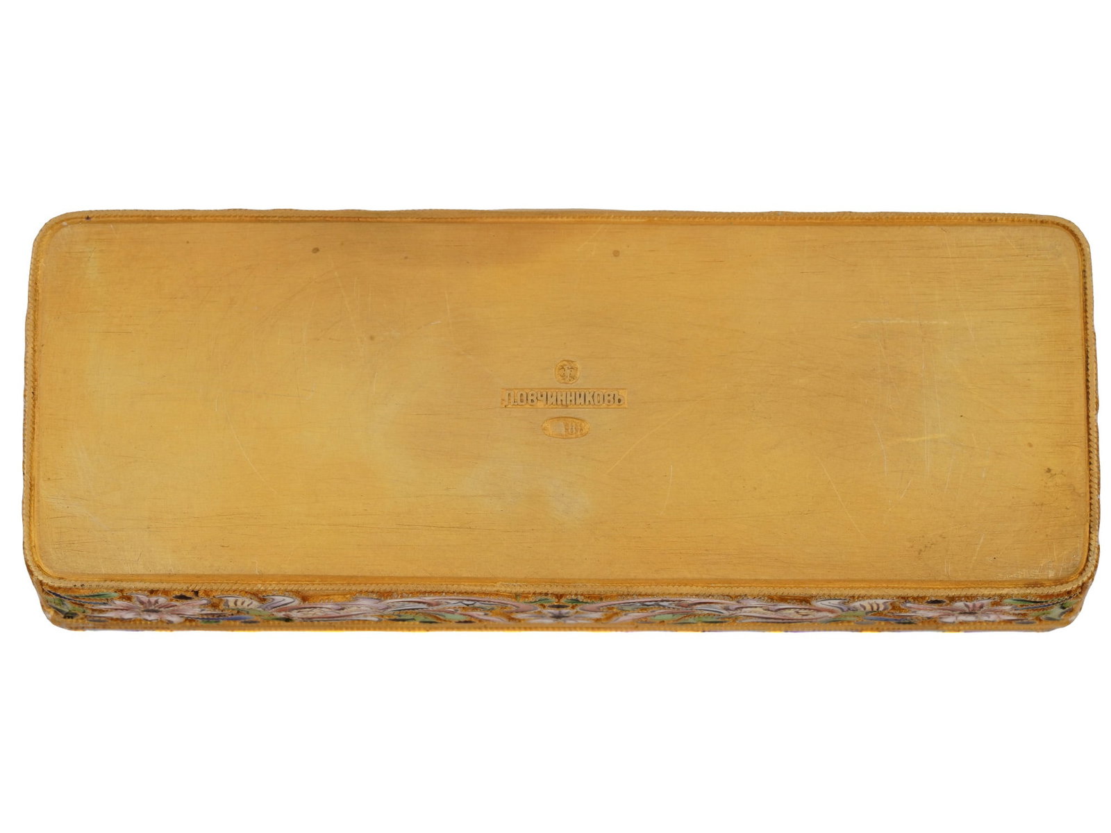 RUSSIAN SILVER CLOISONNE ENAMEL RECTANGULAR BOX - 9