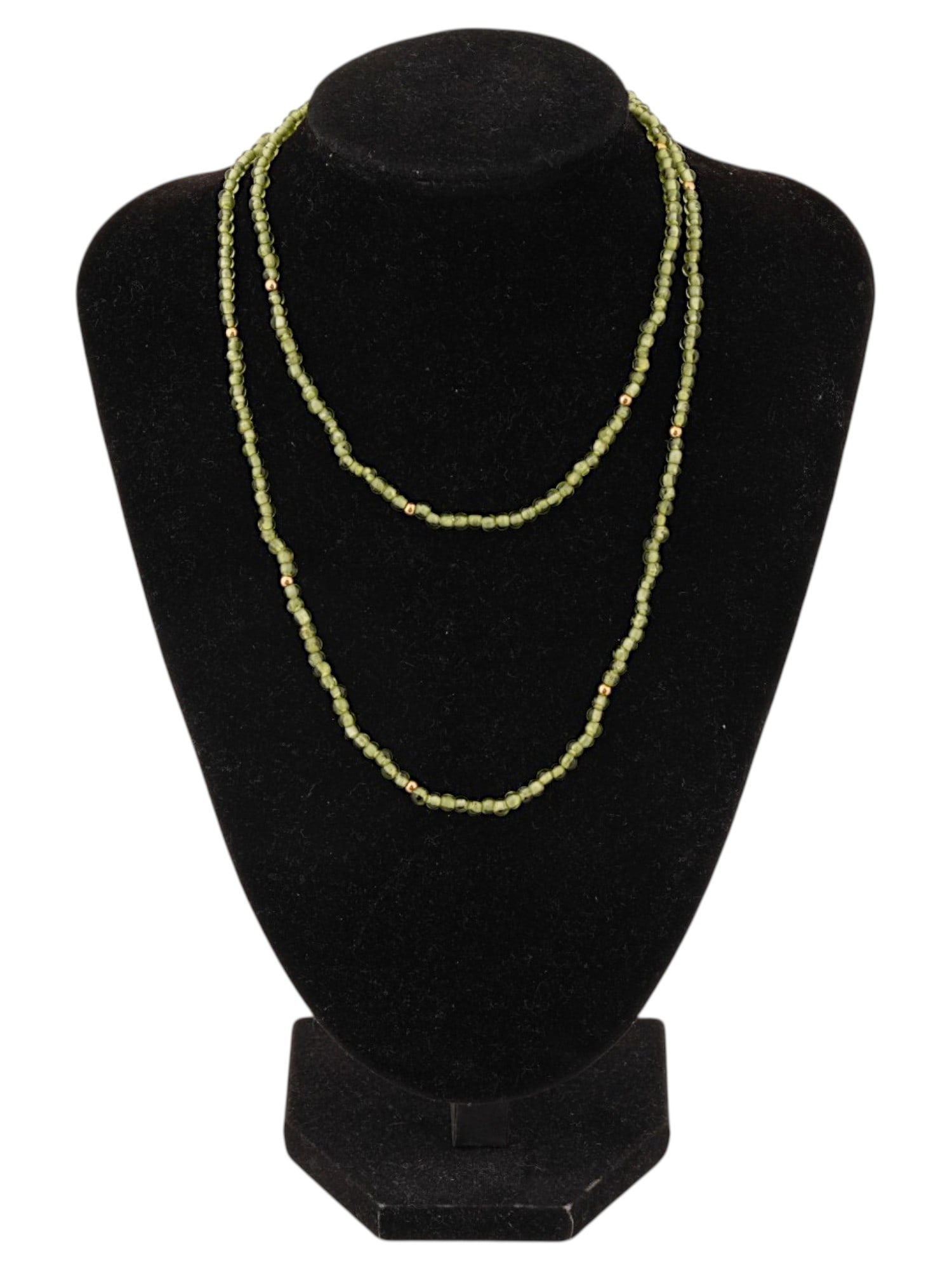 VINTAGE PERIDOT AND GOLD BEADED NECKLACE (1 of 4)