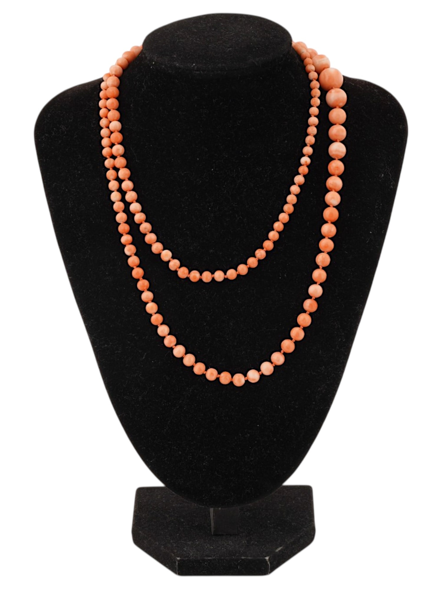 VINTAGE RED CORAL BEADED NECKLACE W 14K GOLD CLASP (1 of 6)