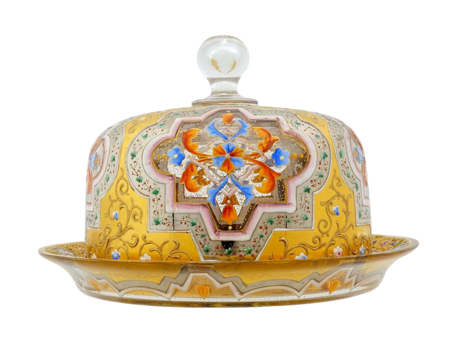 ANTIQUE BOHEMIAN CHEESE DISH ATTR TO MOSER GLASSWORKS (1 of 12)