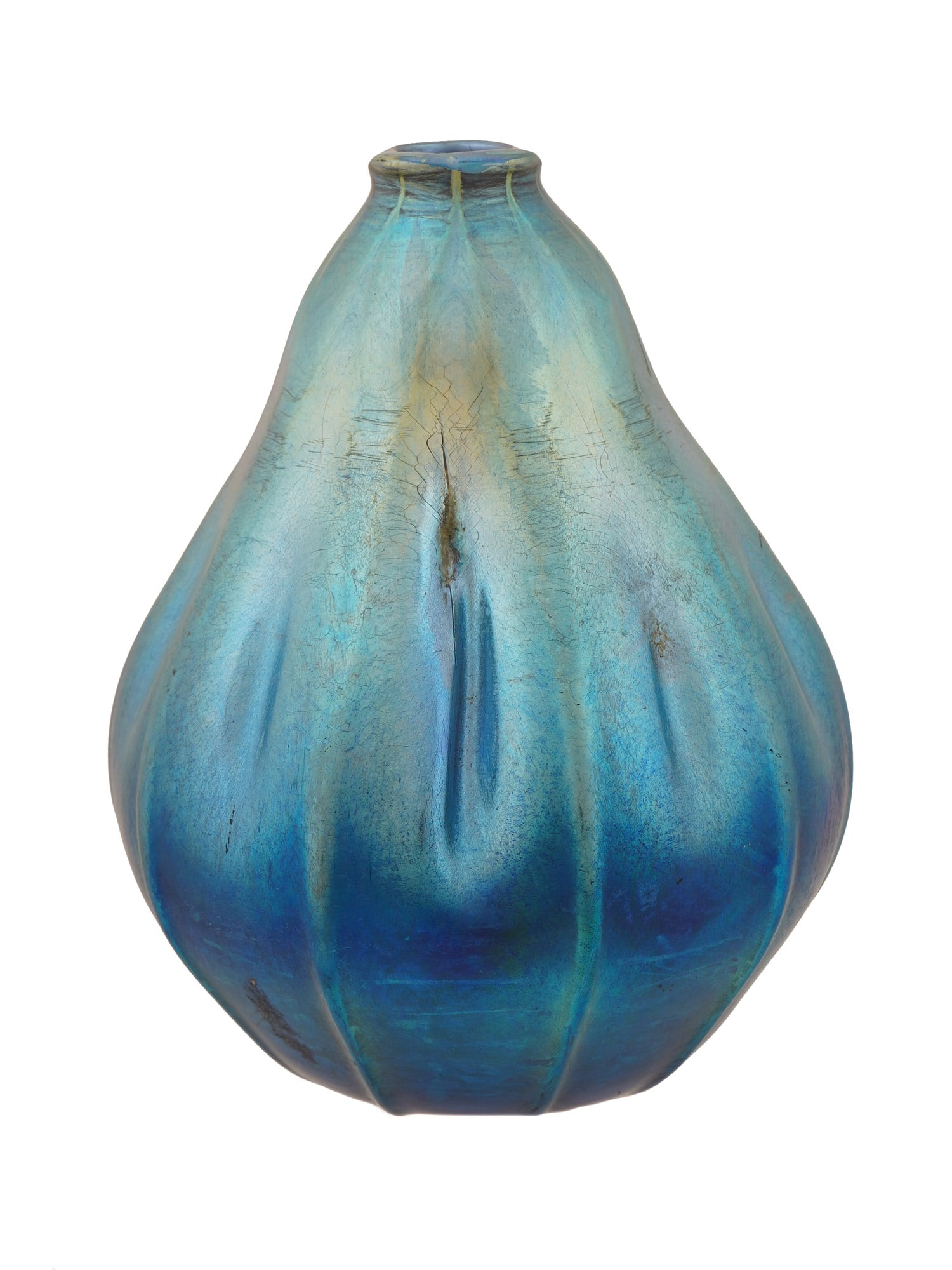 ART NOUVEAU TIFFANY STYLE FAVRILE GLASS VASE - 3