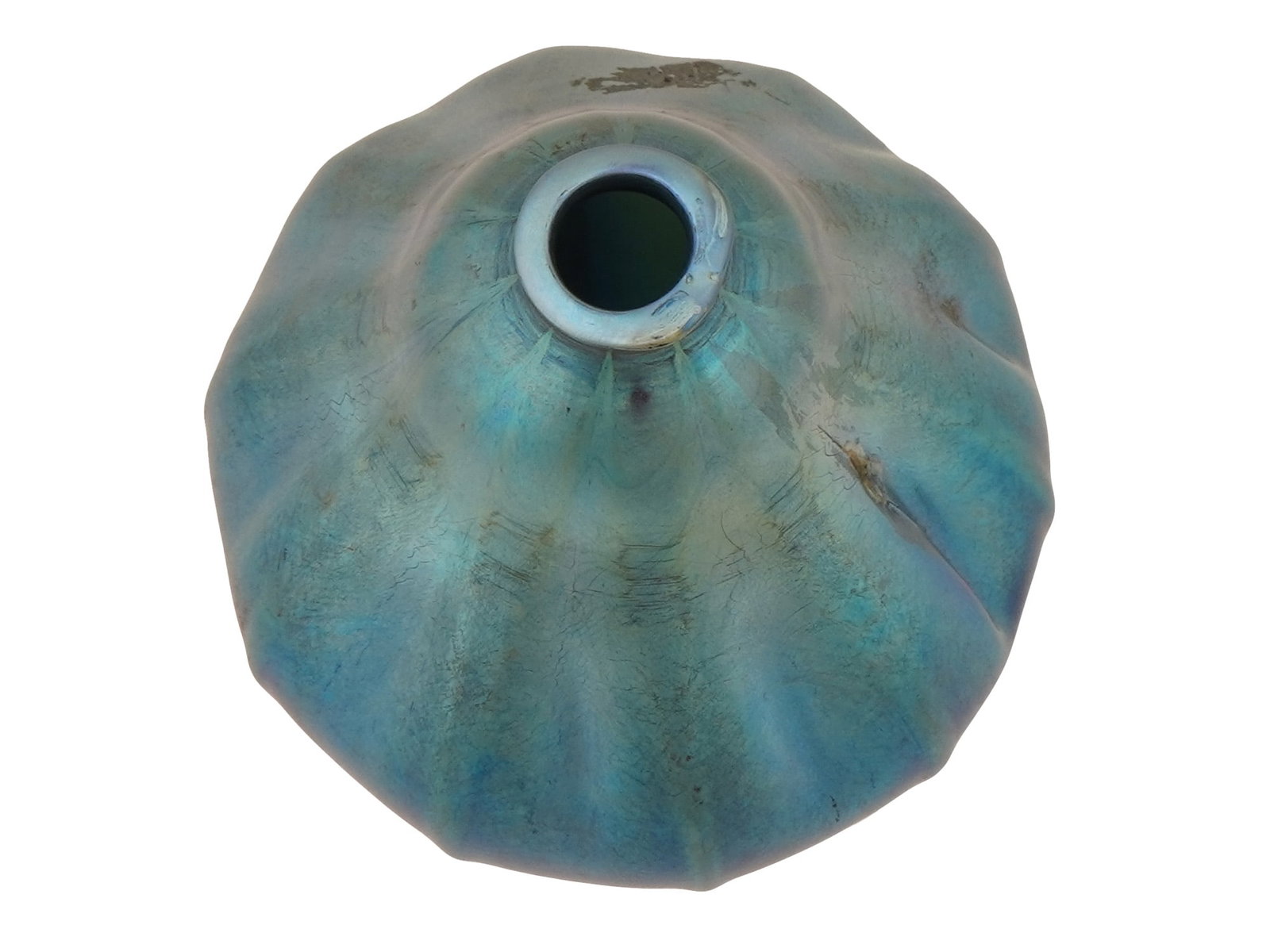 ART NOUVEAU TIFFANY STYLE FAVRILE GLASS VASE - 6