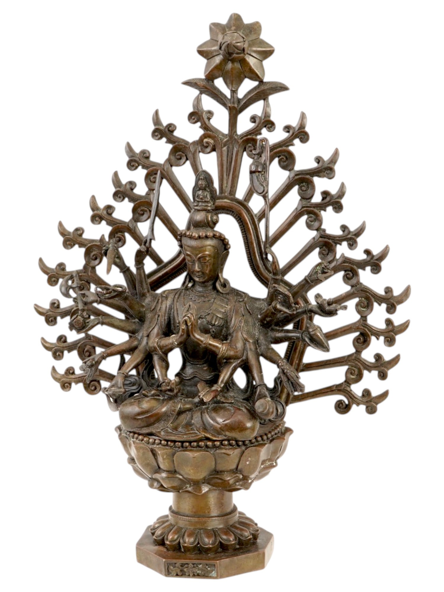 VINTAGE BRONZE FIGURINE OF BODHISATTVA AVALOKITESVARA (1 of 8)