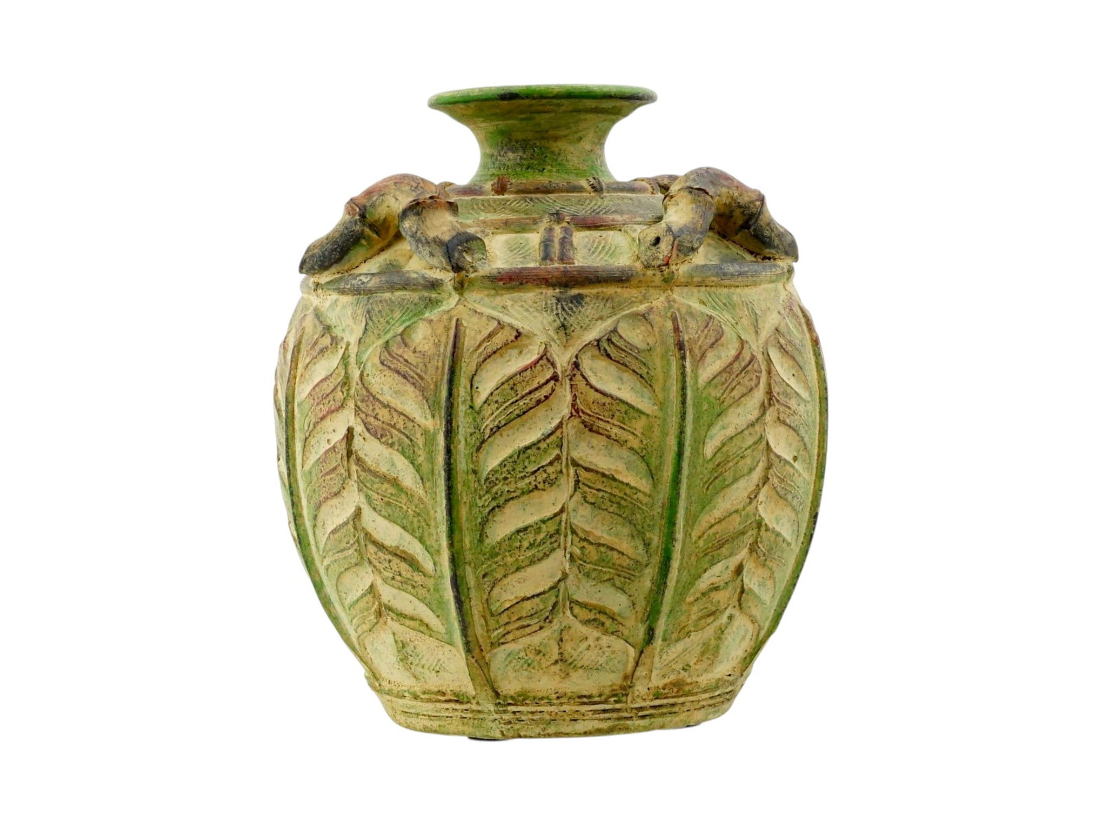 VINTAGE CHINOISERIE IRONSTONE VASE W BAMBOO FORM RIM (1 of 7)