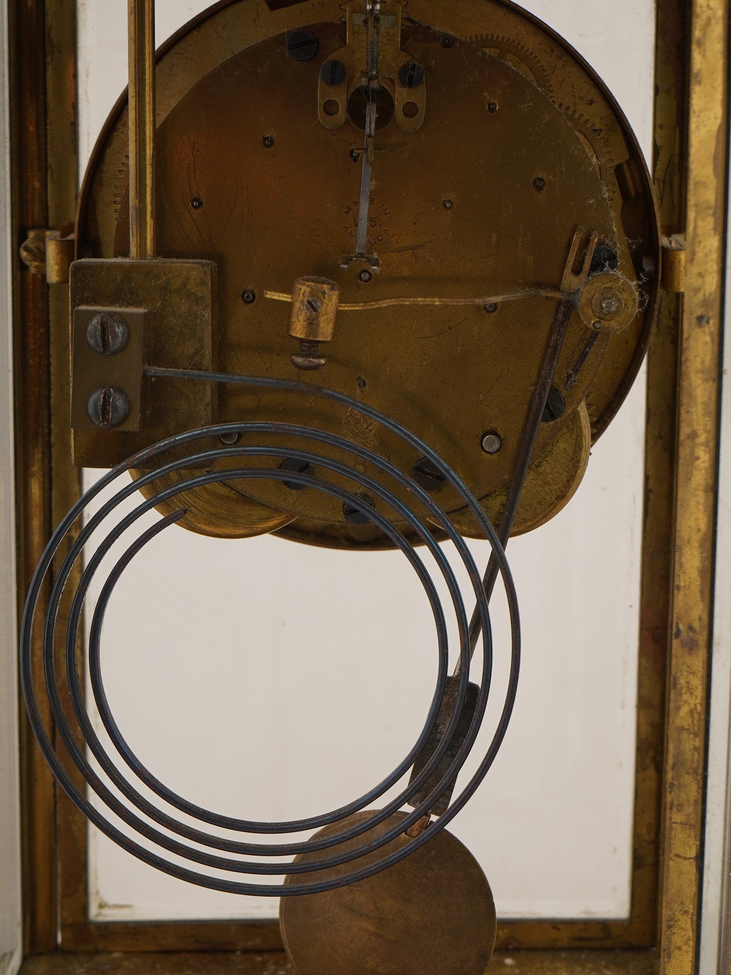 LARGE ANTIQUE SETH THOMAS CRYSTAL REGULATOR CLOCK - 12