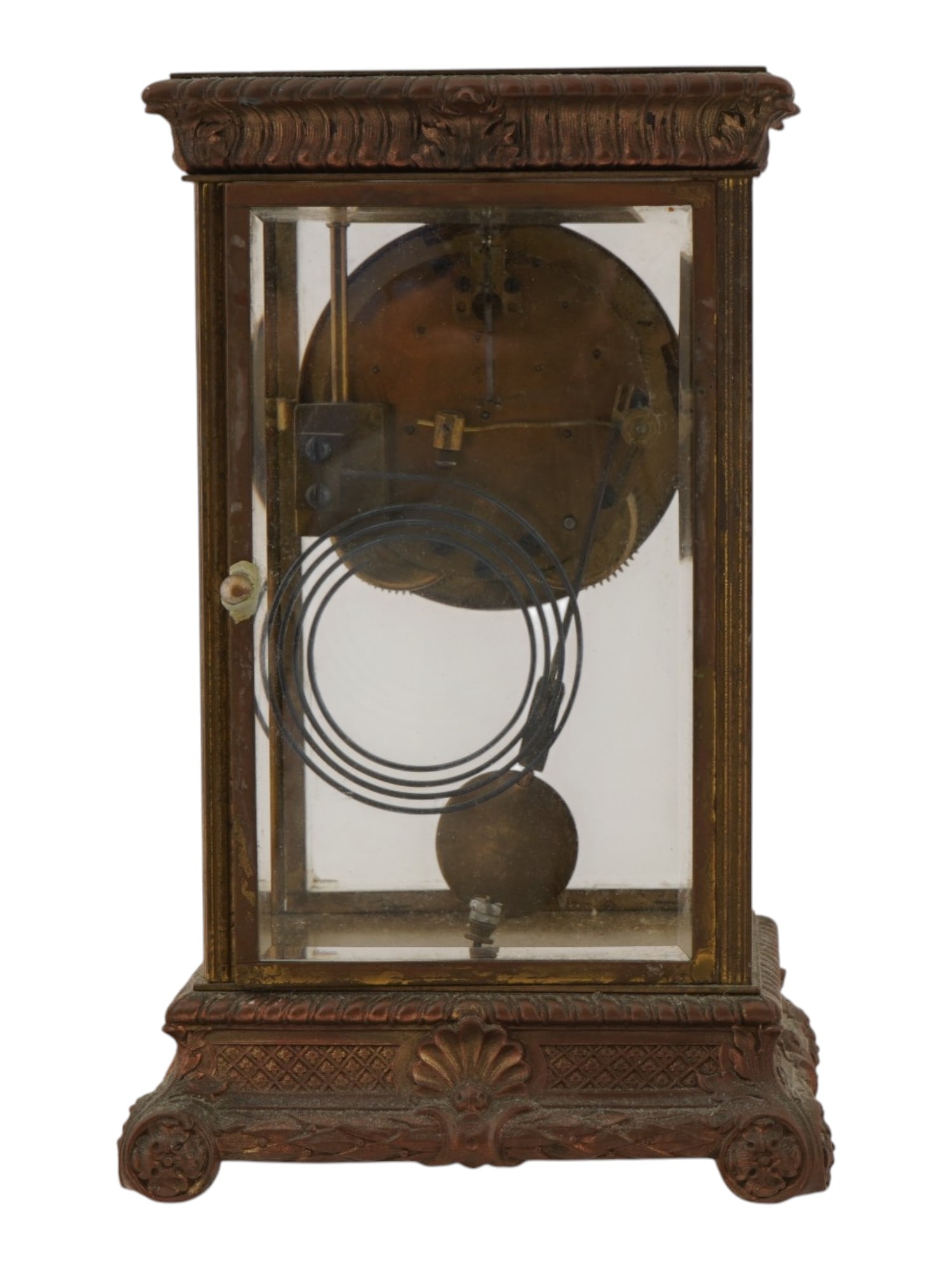 LARGE ANTIQUE SETH THOMAS CRYSTAL REGULATOR CLOCK - 4