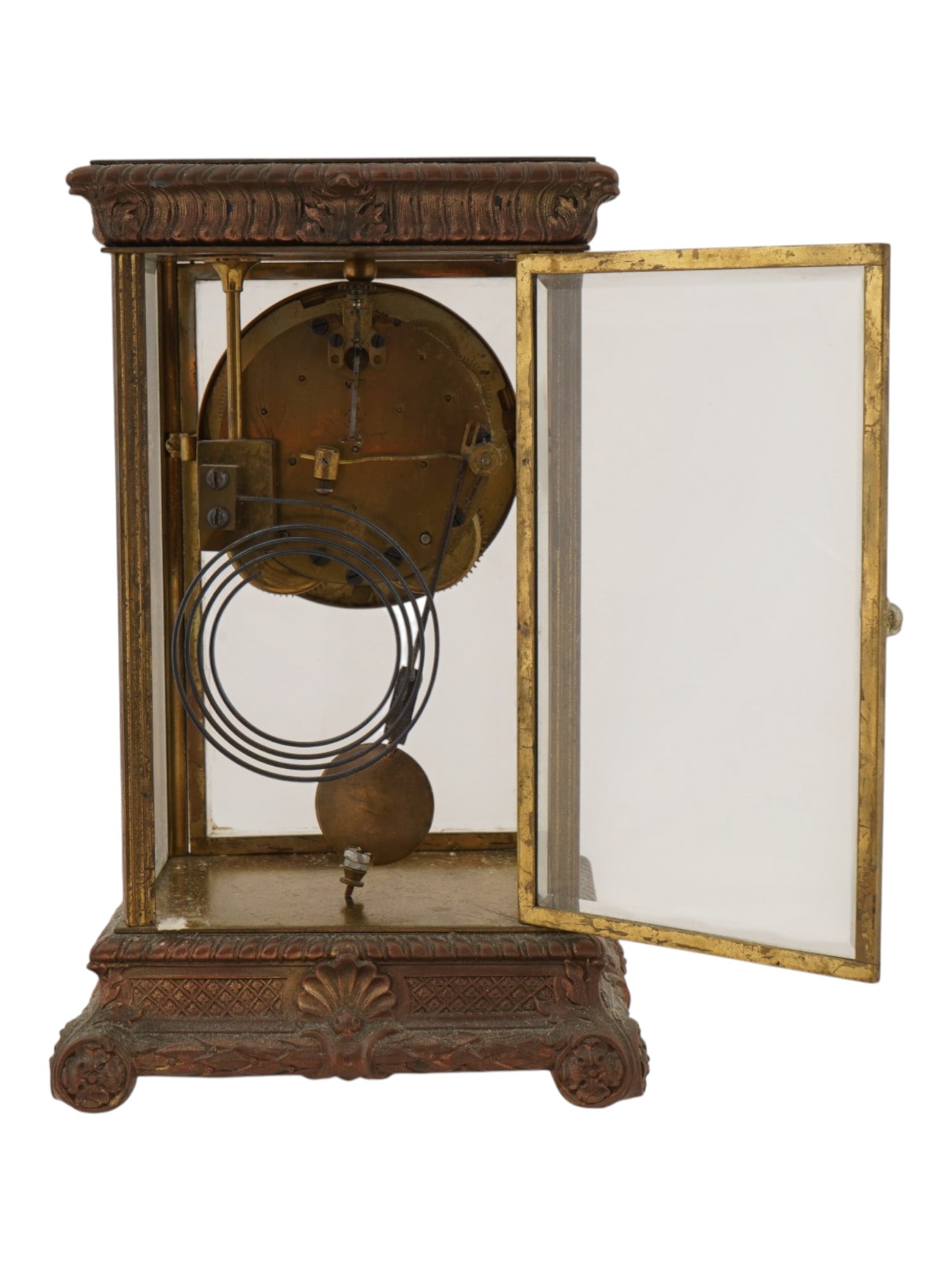 LARGE ANTIQUE SETH THOMAS CRYSTAL REGULATOR CLOCK - 7