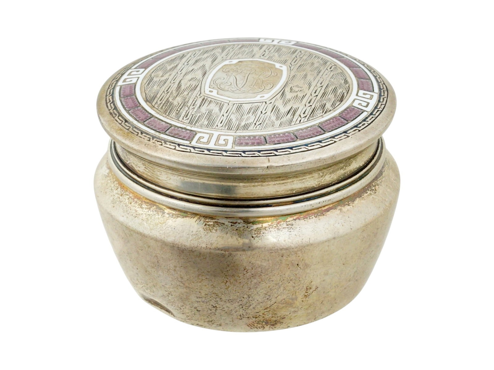 KERR AMERICAN STERLING SILVER ENAMEL PILL BOX (1 of 11)