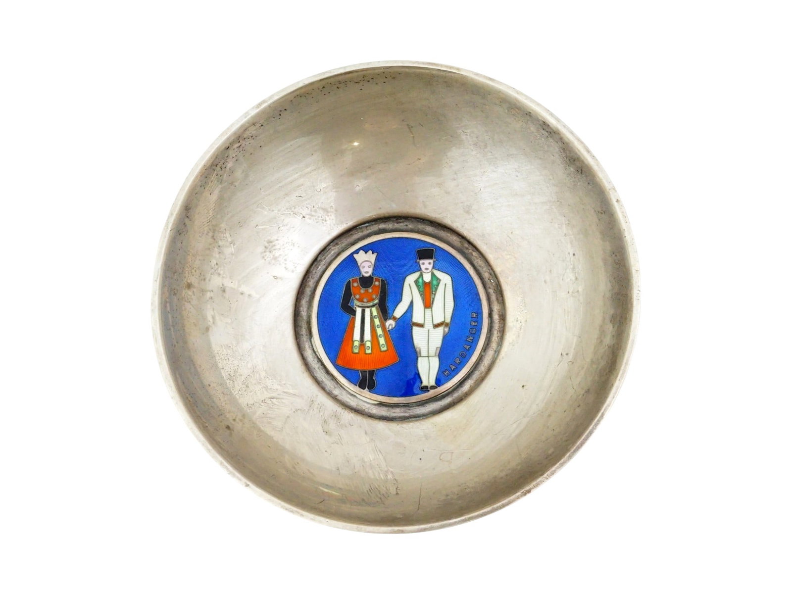 ANTIQUE NORWEGIAN 830 SILVER AND ENAMEL DISH (1 of 7)