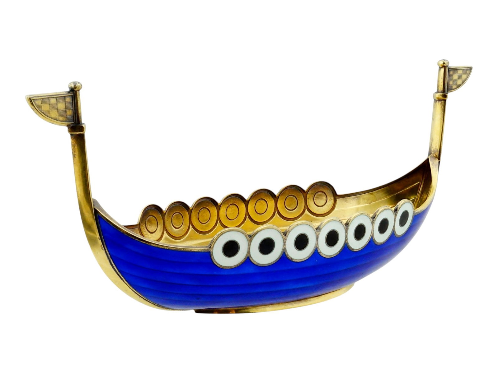 ANTIQUE NORWEGIAN SILVER VIKING BOAT BY J TOSTRUP (1 of 9)