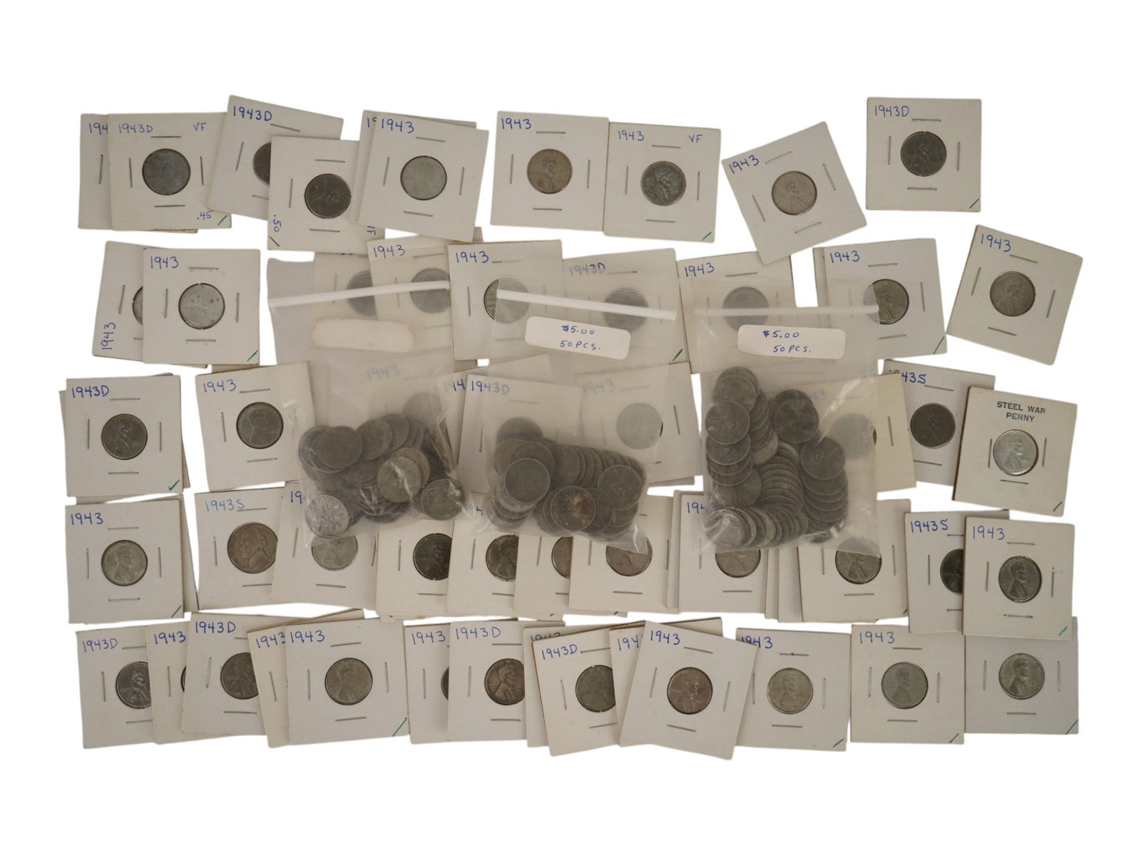 COLLECTION OF WORLD WAR II ERA U.S. LINCOLN WHEAT CENTS (1 of 9)