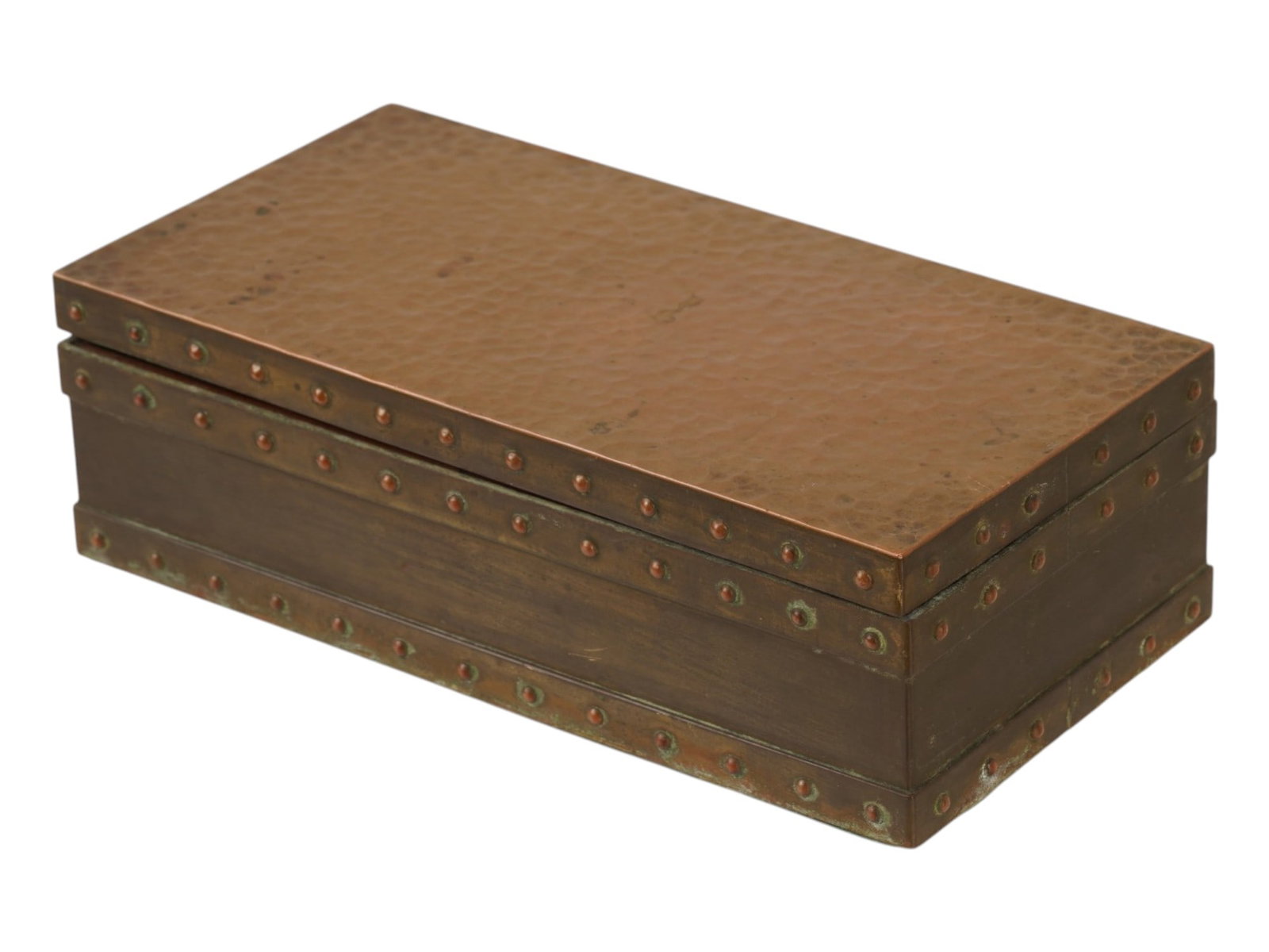 VINTAGE WOODEN AND BRONZE JEWELRY BOX (1 of 9)