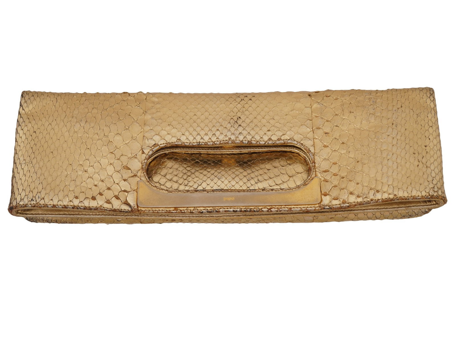 VINTAGE ITALIAN RODO EVENING PYTHON LEATHER CLUTCH - 3