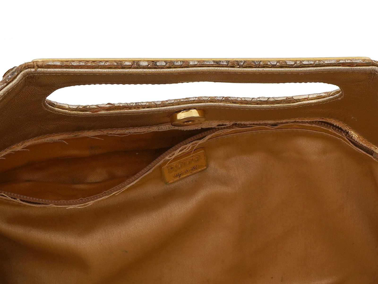 VINTAGE ITALIAN RODO EVENING PYTHON LEATHER CLUTCH - 8
