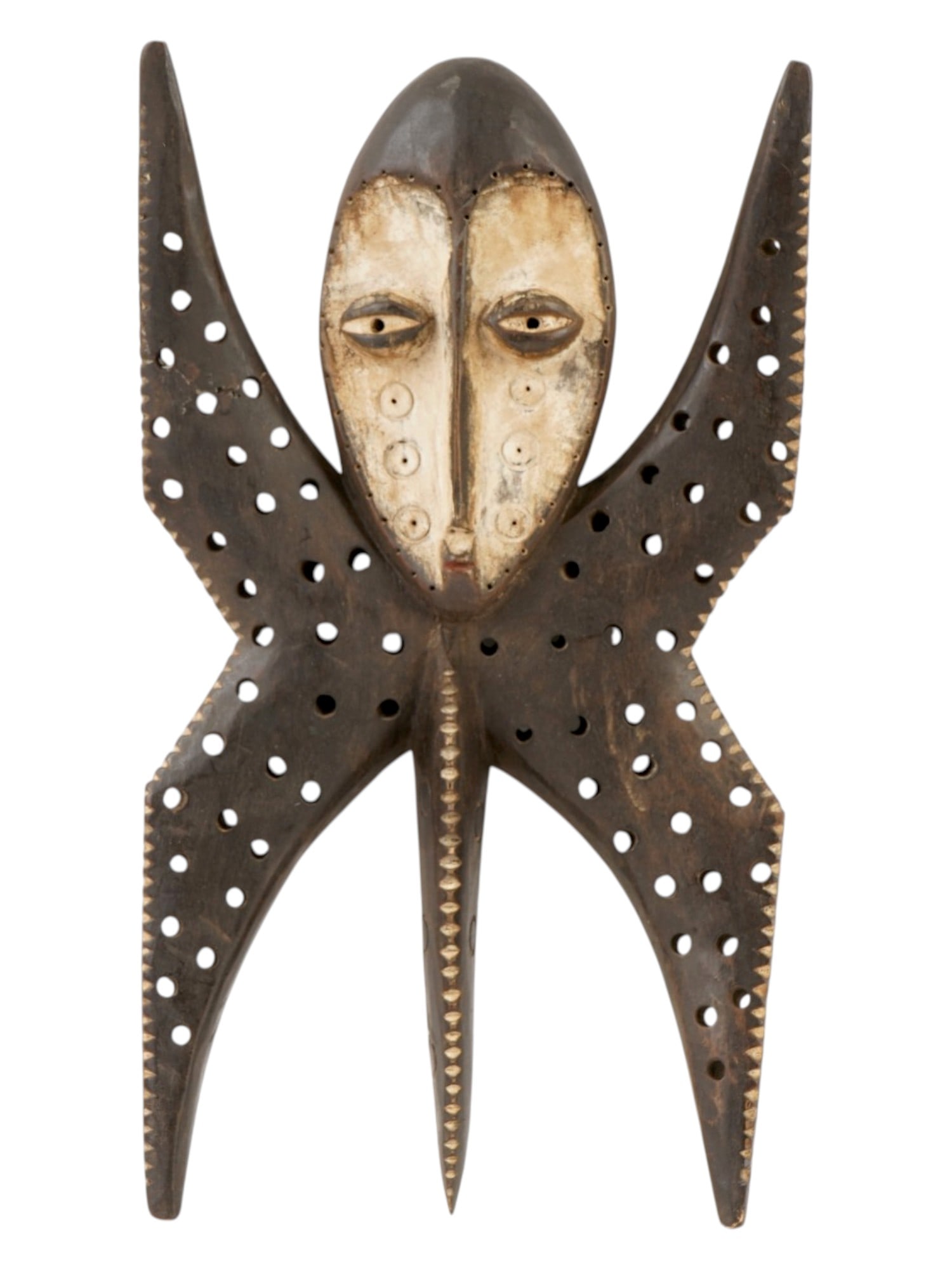 AFRICAN CARVED WOOD FIGURE FROM LEGA PEOPLE OF CONGO (1 of 8)