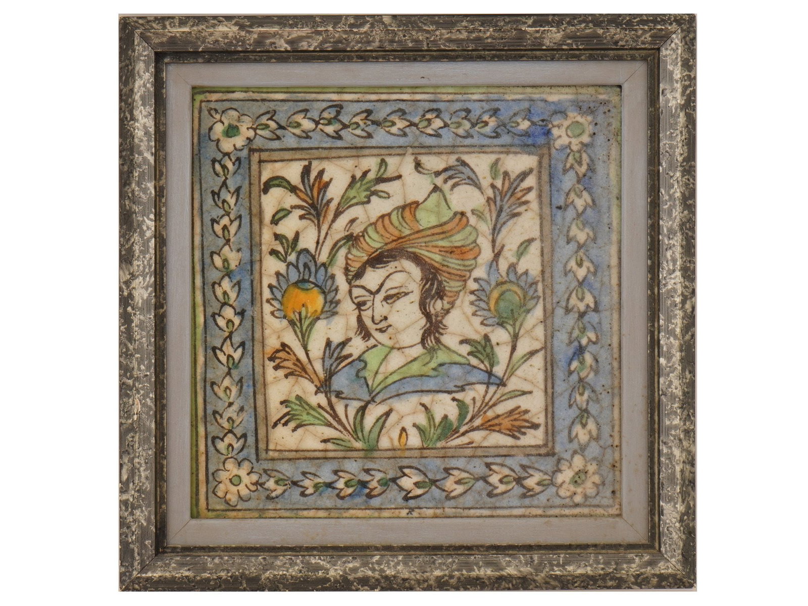 ANTIQUE PERSIAN QAJAR CERAMIC TILE 17TH CENTURY (1 of 5)