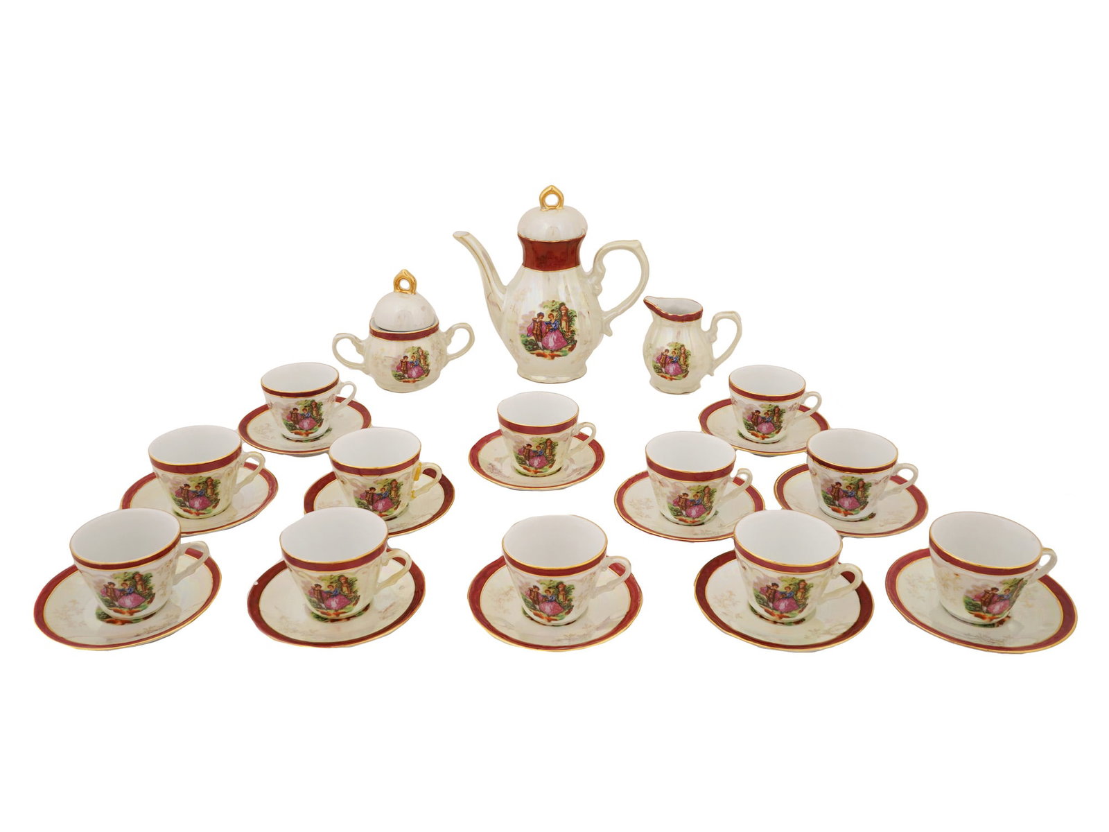 YUSUI JAPANESE 24K GOLD PLATED PORCELAIN COFFEE SET (1 of 14)