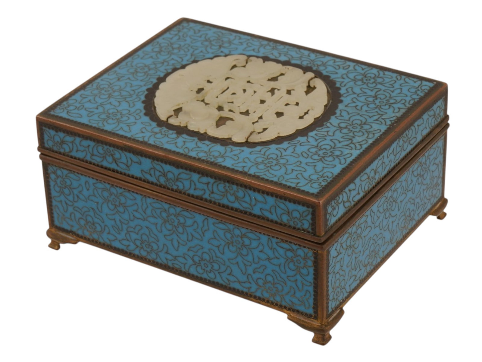 INABA JAPANESE CLOISONNE AND JADE BOX YAMANAKA AND CO (1 of 11)