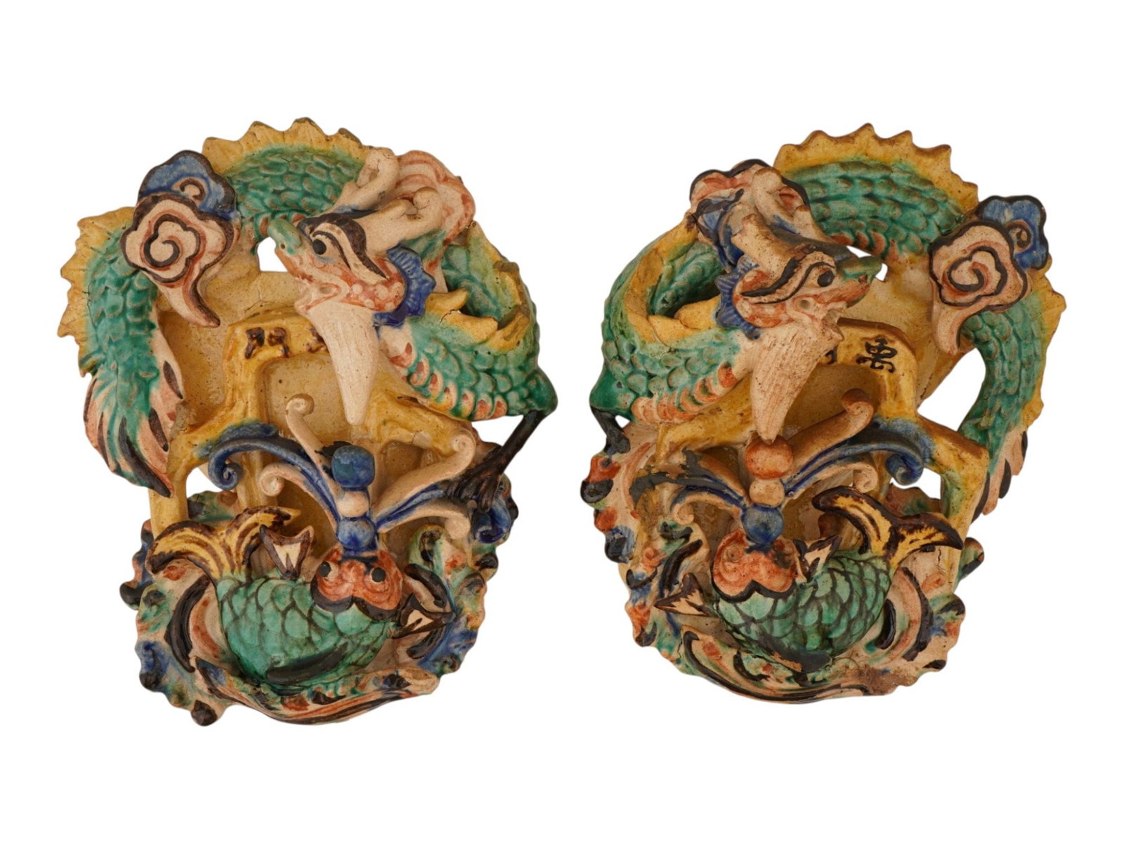 ANTIQUE CHINESE QING DYNASTY CERAMIC WALL POCKETS (1 of 9)