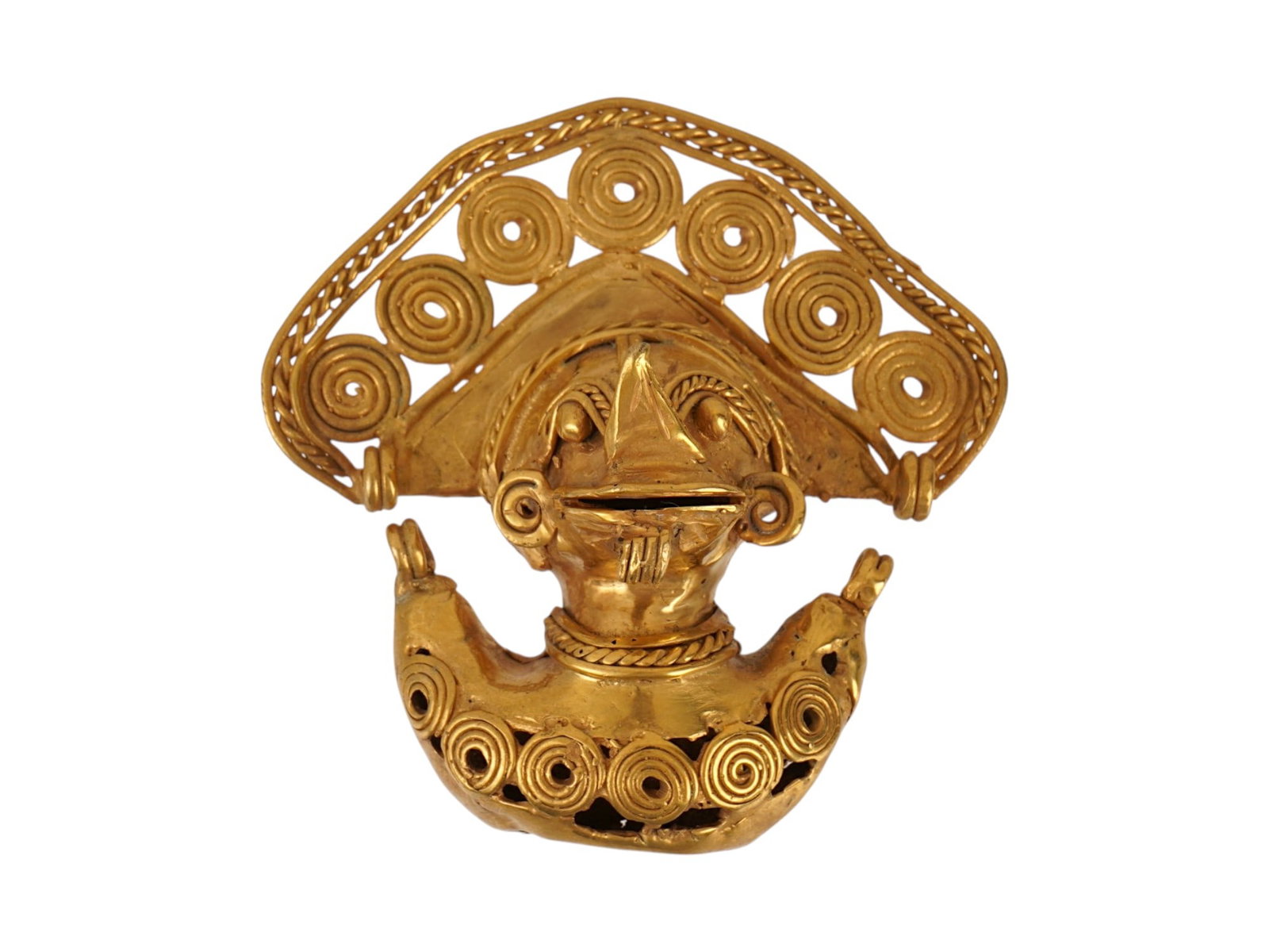 PRE COLUMBIAN TAIRONA TUMBAGA GOLD COPPER PENDANT (1 of 4)
