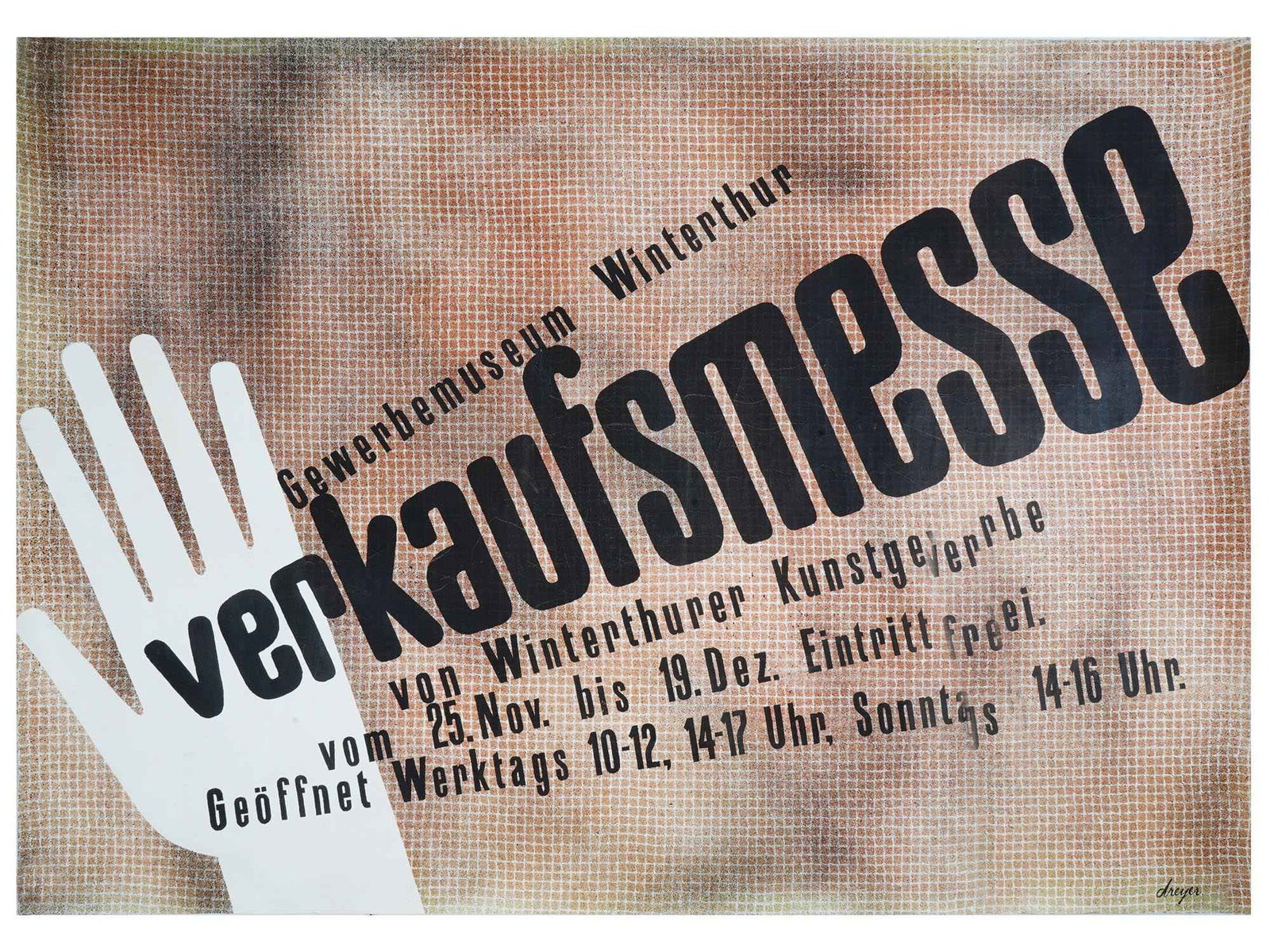 VINTAGE SWISS POSTER FOR SALES FAIR GEWERBEMUSEUM (1 of 4)