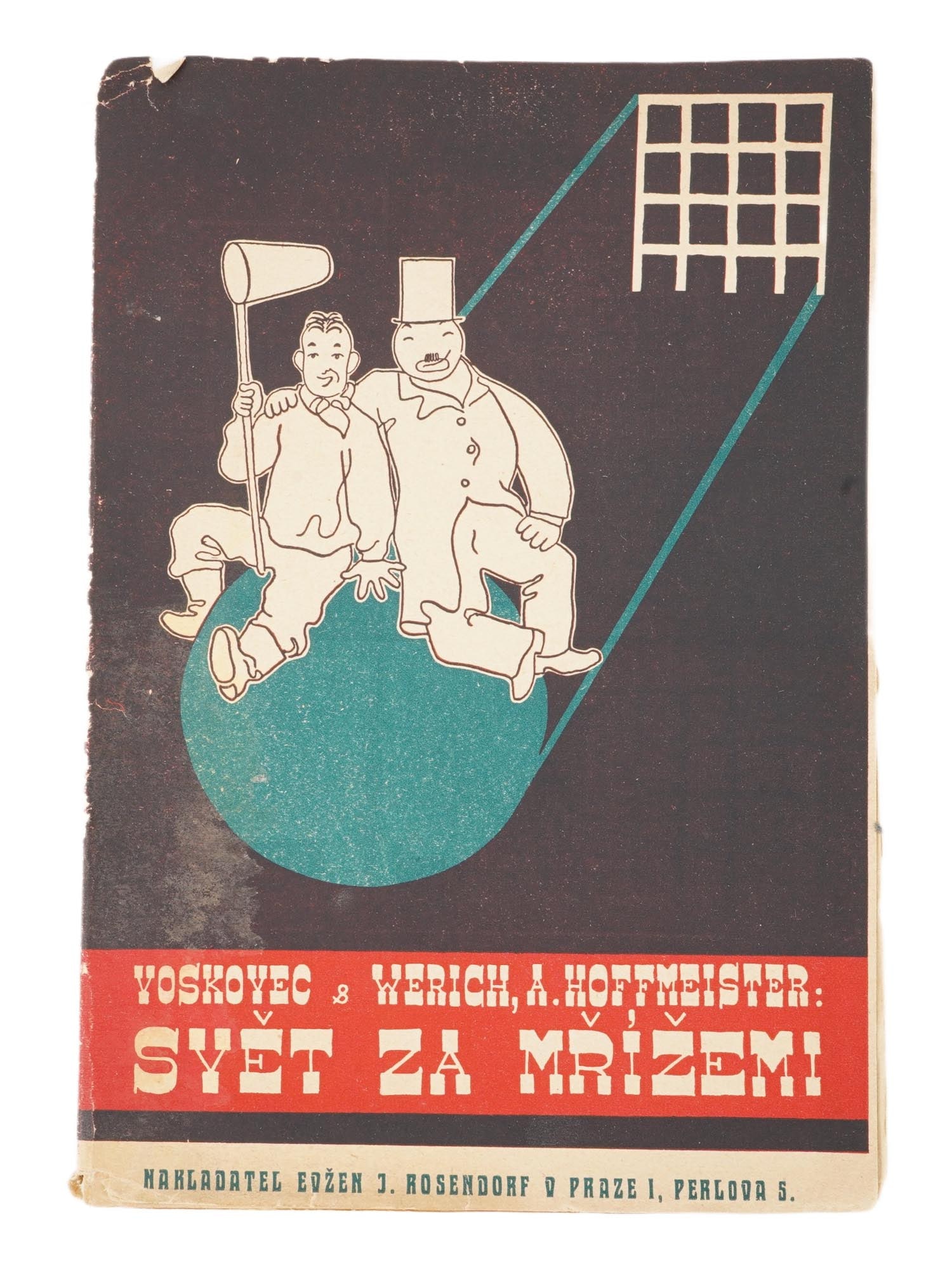 CZECH PLAY BOOK BY JIRI VOSKOVEC JAN WERICH HOFFMEISTER: A Czech book, The World Behind Bars play, created by the legendary Czech avant garde theatre duo Jiri Voskovec and Jan Werich V + W, in collaboration with Adolf Hoffmeister. The original edition was p