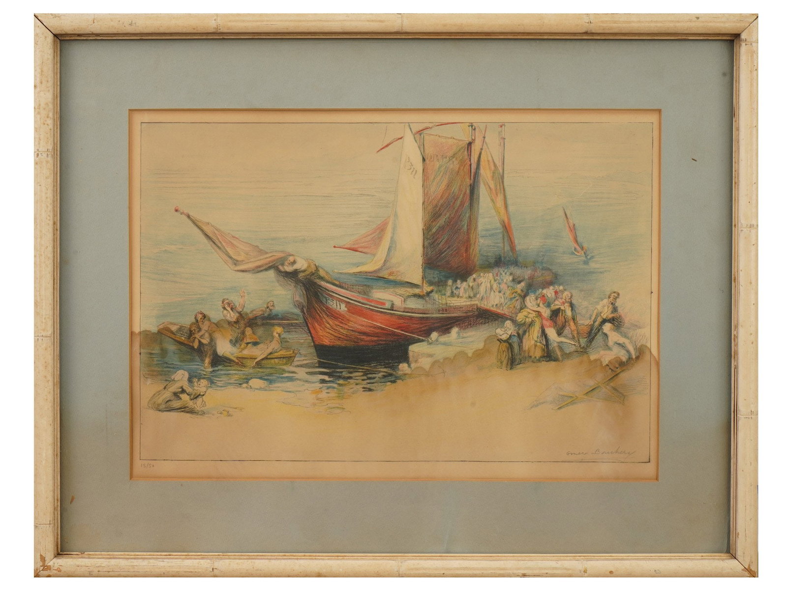 LIMITED EDITION SEASCAPE COLOR LITHOGRAPH SIGNED (1 of 5)