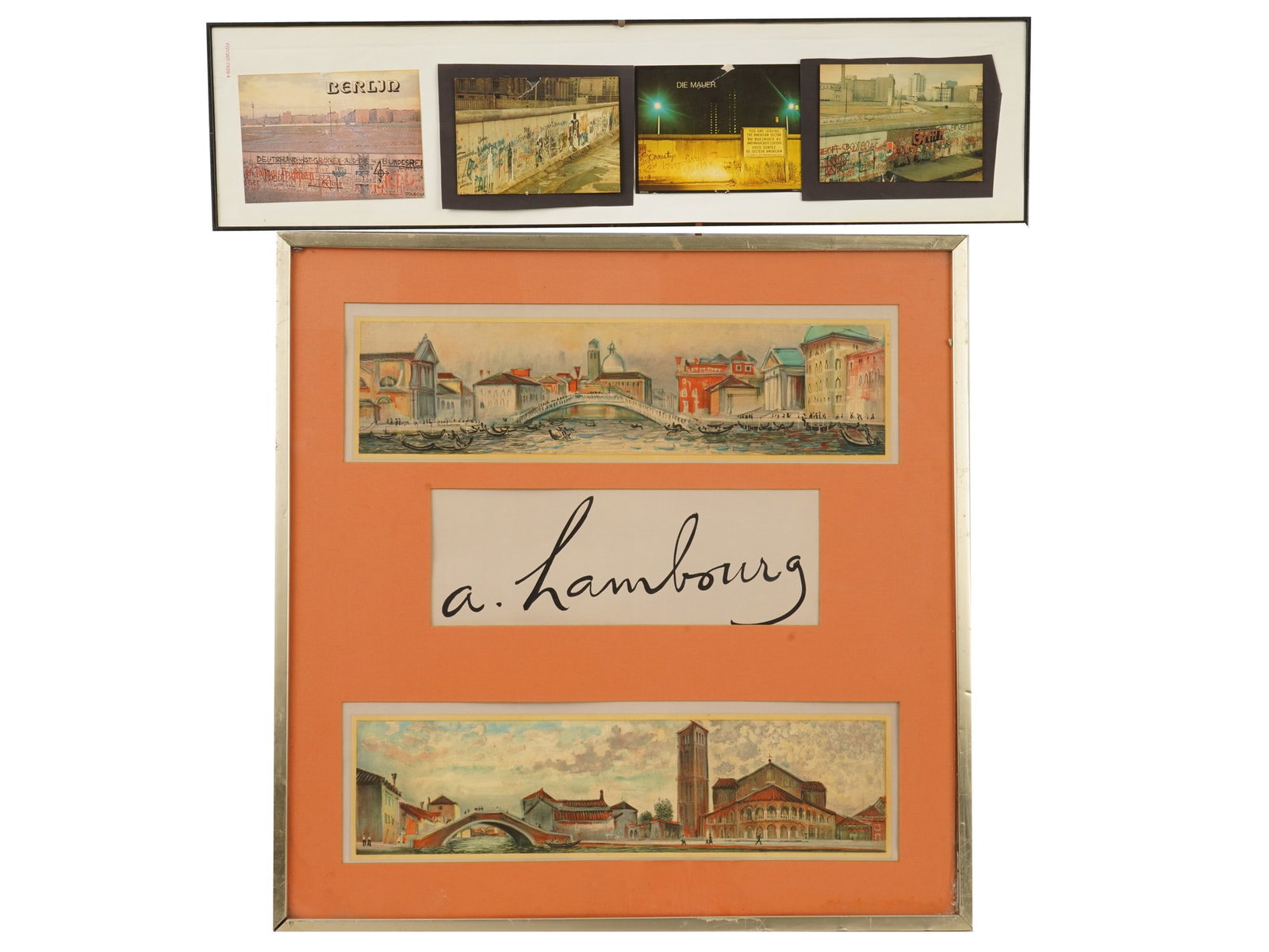 BERLIN WALL POSTCARDS ANDRE HAMBOURG LITHOGRAPHS (1 of 7)