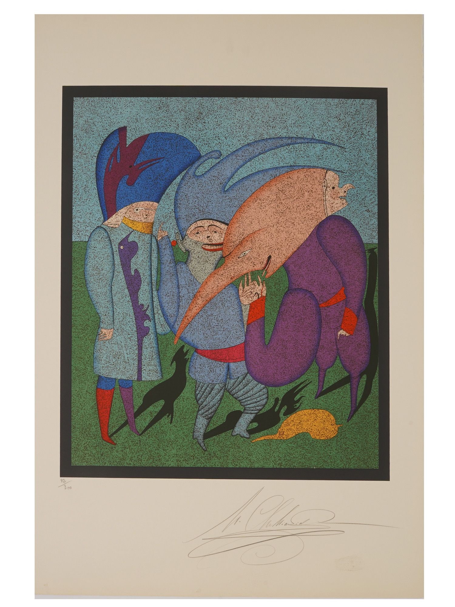 MIHAIL CHEMIAKIN RUSSIAN LITHOGRAPH BLUE CONSPIRACY (1 of 6)
