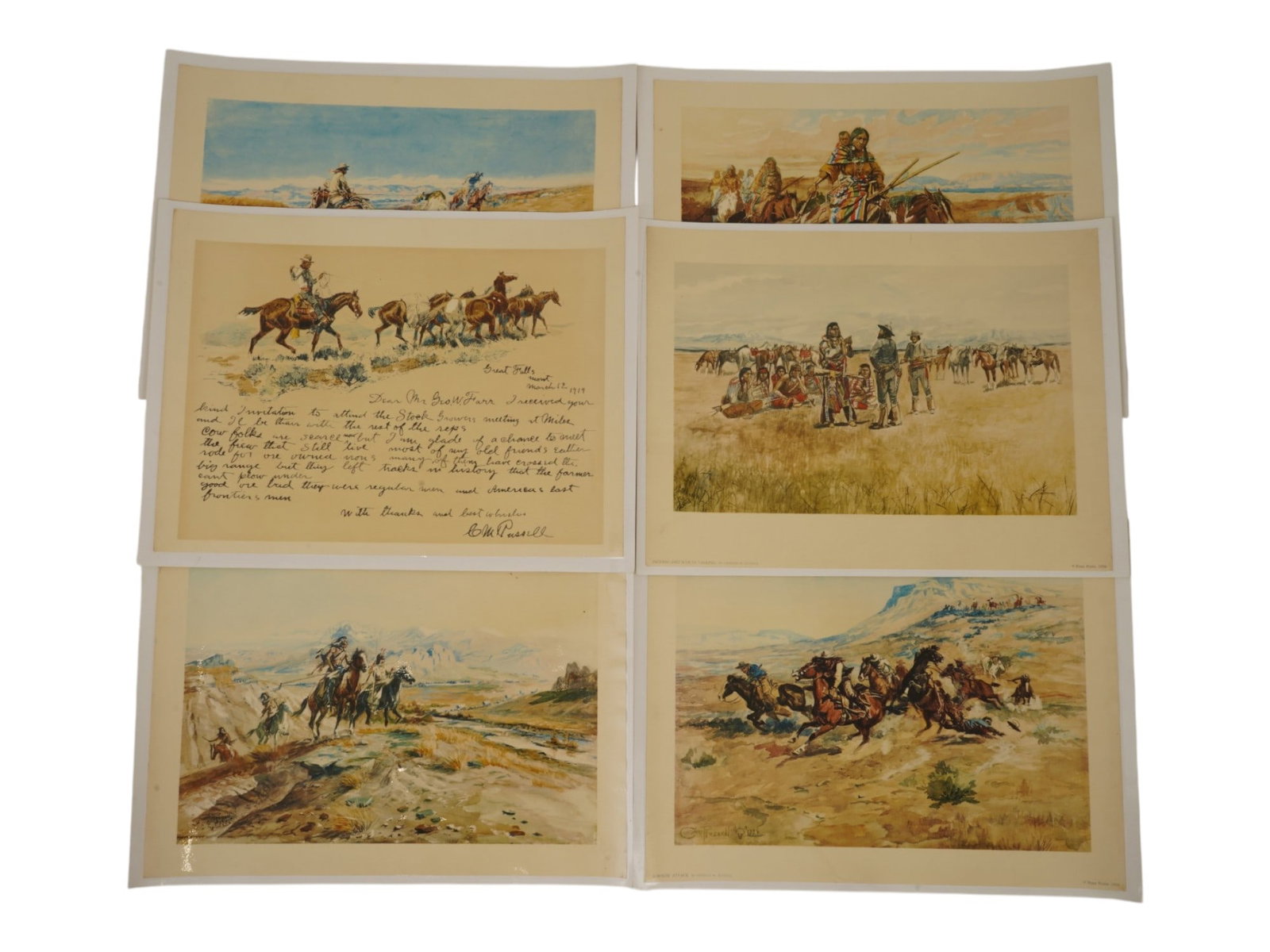 VINTAGE AMERICAN LITHOGRAPHS AFTER CHARLES M RUSSELL (1 of 11)
