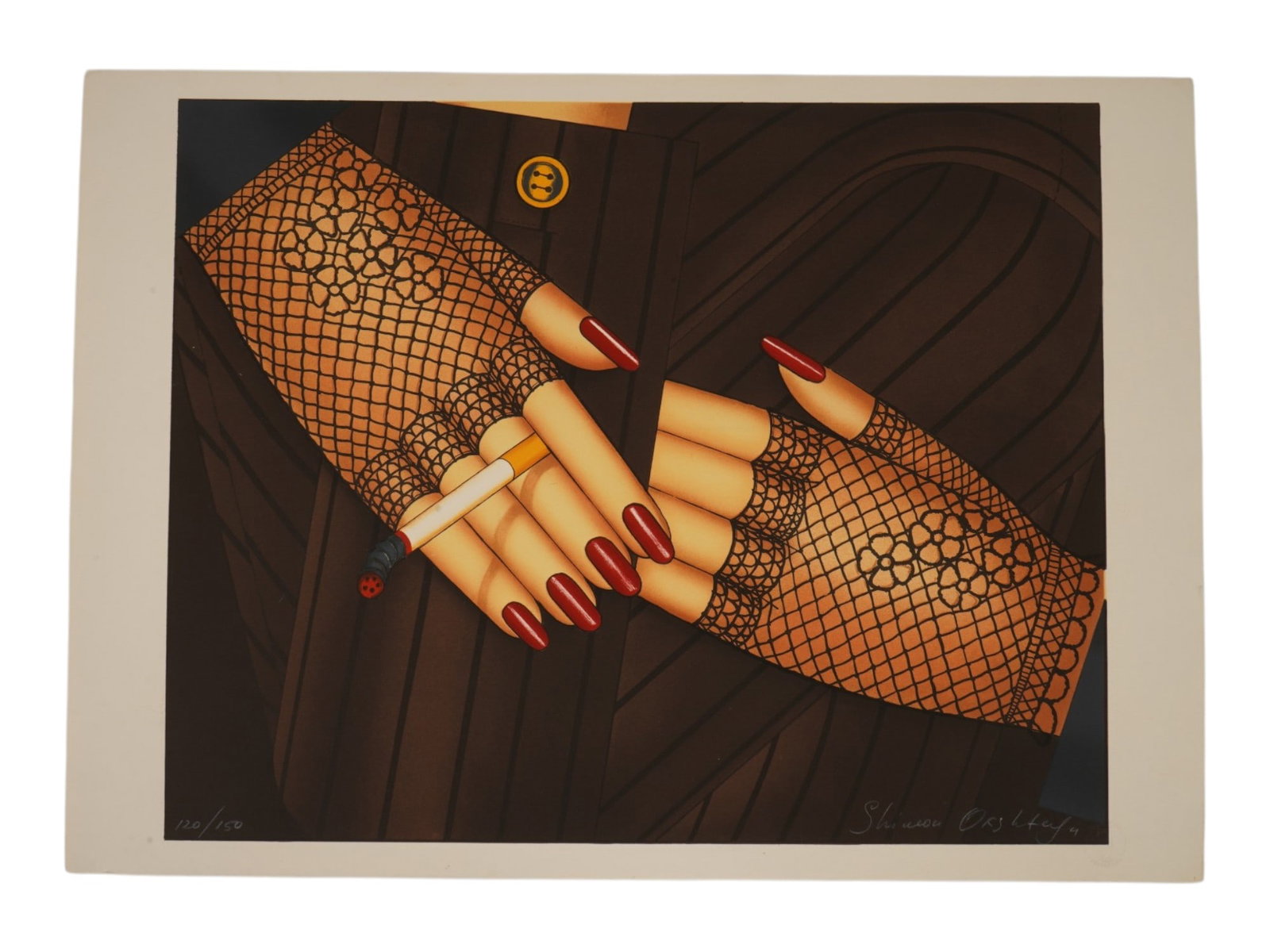 SHIMON OKSHTEYN AMERICAN LTD ED LITHOGRAPH SMOKING HANDS (1 of 8)