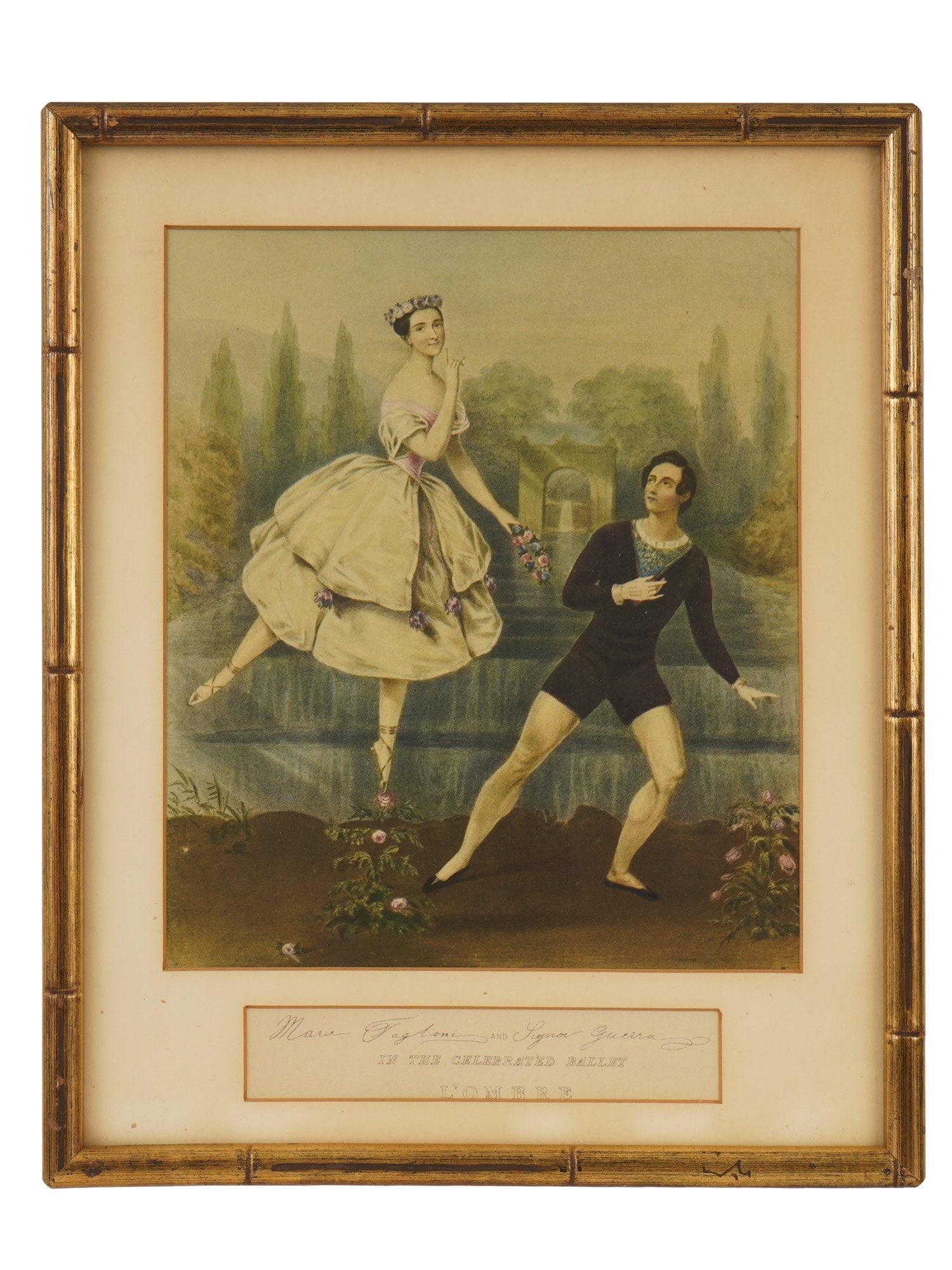 ANTIQUE LITHOGRAPH MARIE TAGLIONI AND SIGNOR GUERRA (1 of 4)