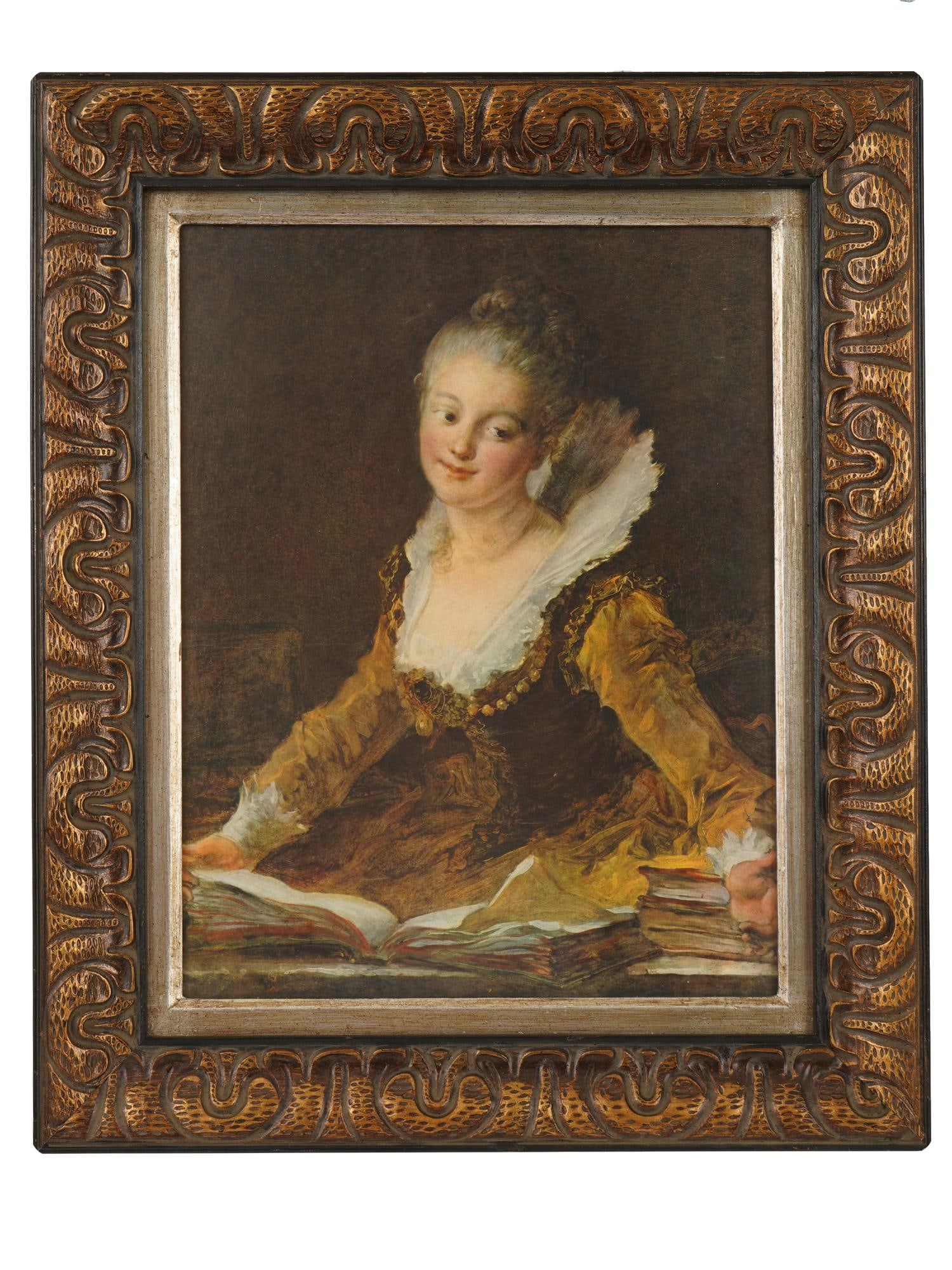 FRENCH PORTRAIT PRINT AFTER JEAN HONORE FRAGONARD (1 of 4)
