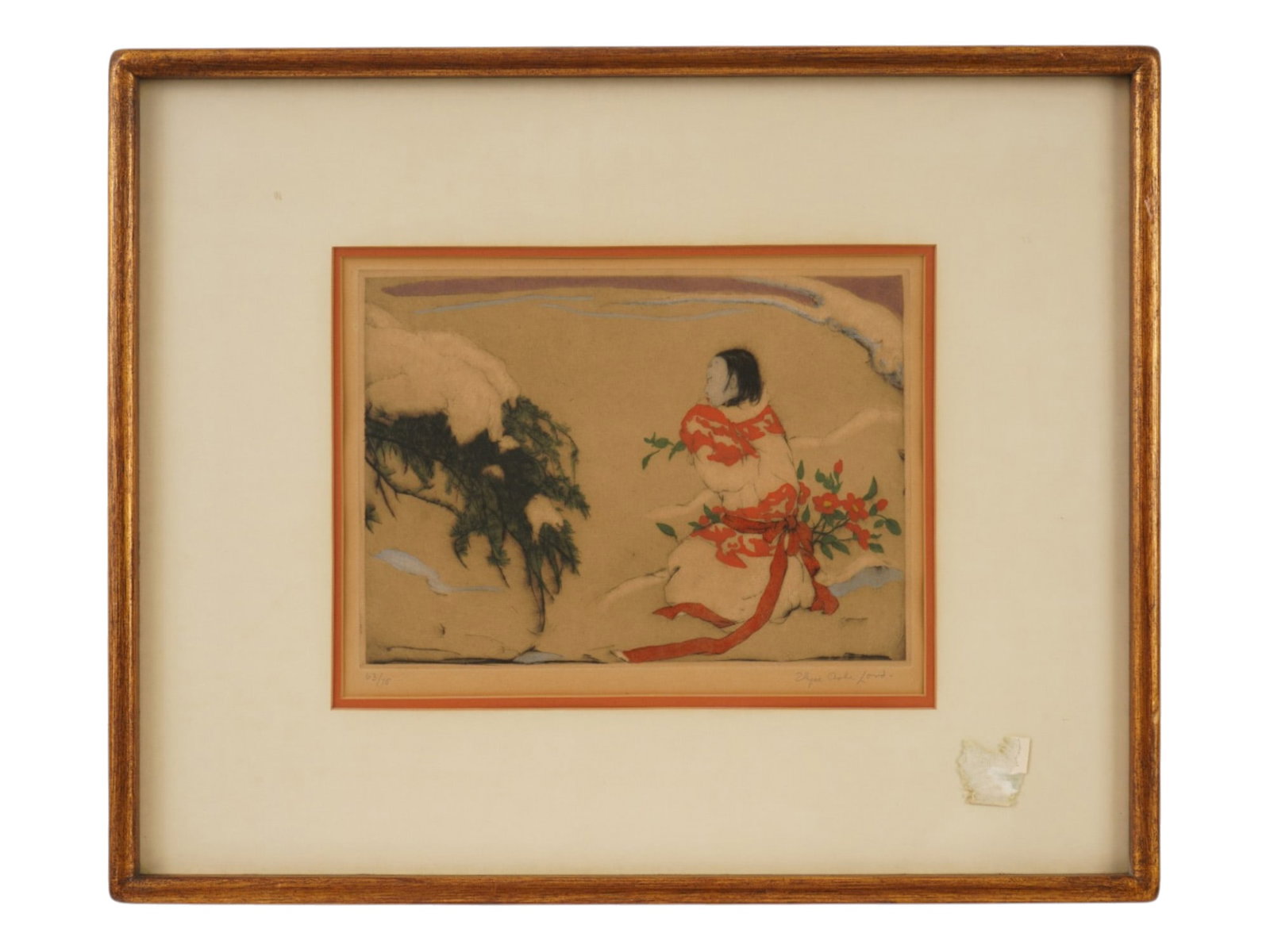 ELYSE ASHE LORD BRITISH LTD ED ORIENTAL DRYPOINT PRINT (1 of 5)