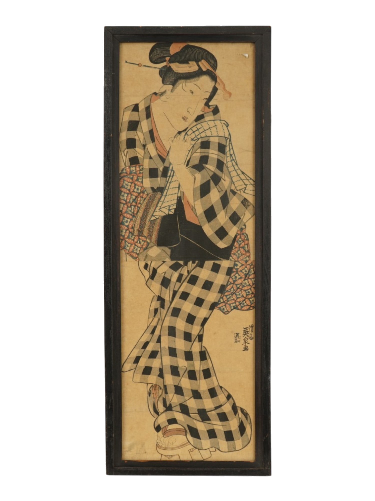 ANTIQUE JAPANESE WOODBLOCK ATTR TO KEISAI EISEN (1 of 4)