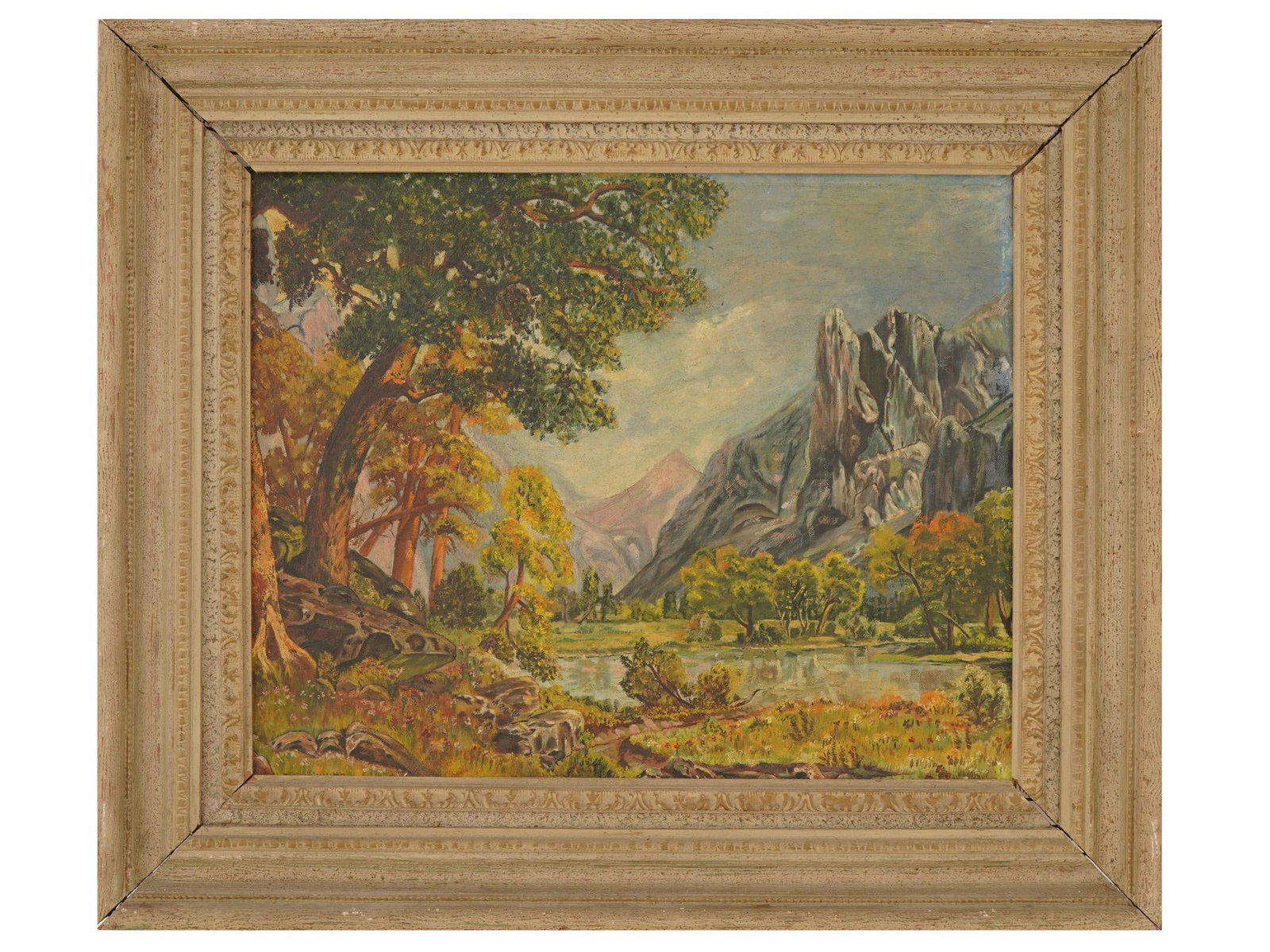 ANTIQUE AMERICAN OIL PAINTING AFTER ALBERT BIERSTADT (1 of 8)