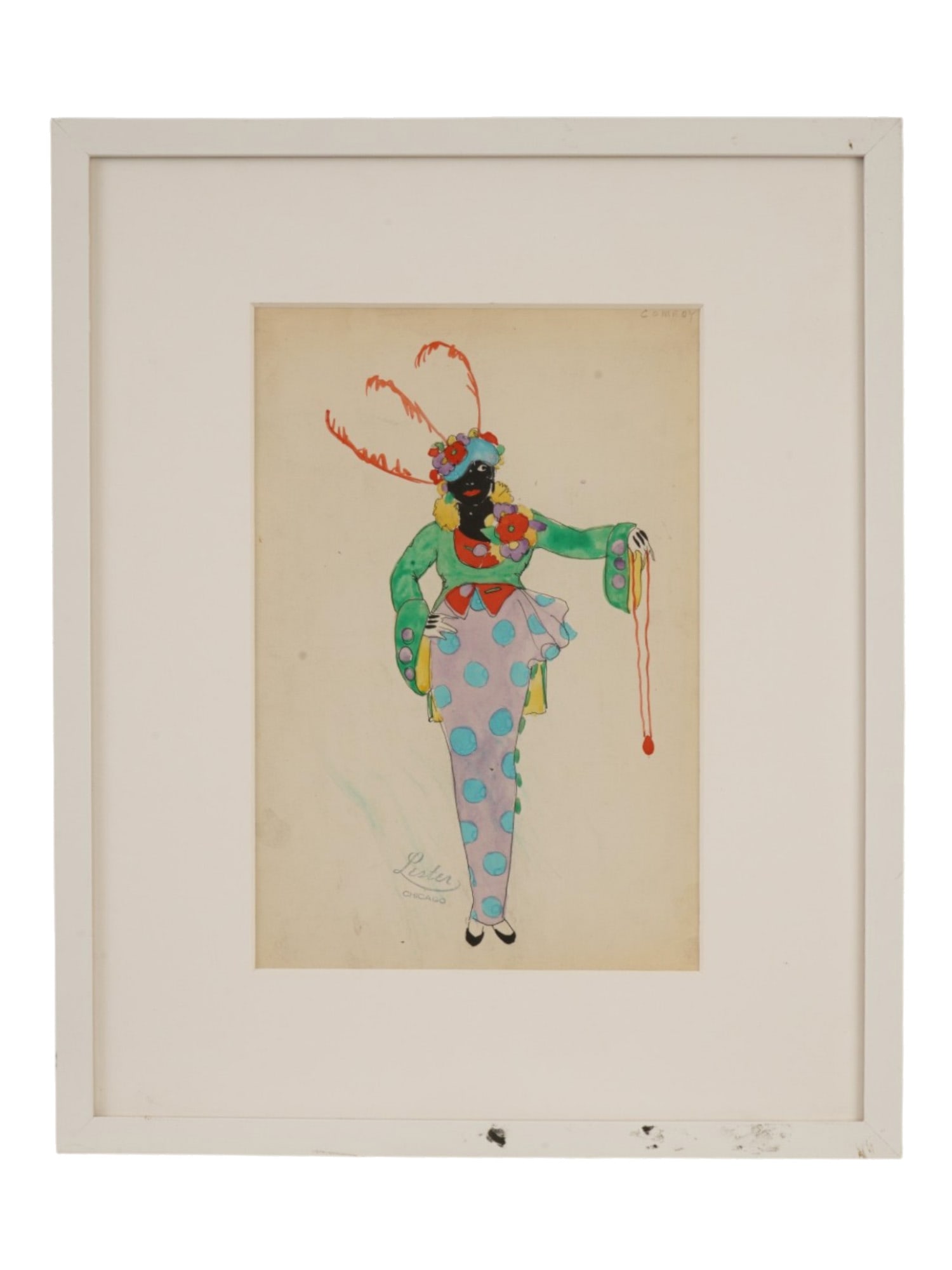 COSTUME DESIGN WATERCOLOR PAINTING BY LESTER CHICAGO (1 of 4)