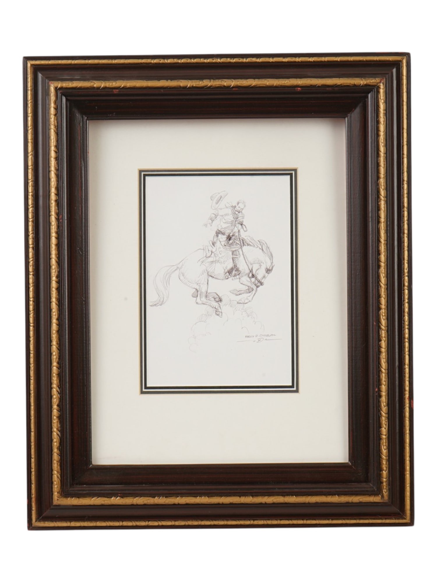 THE BUCKING BRONCO BY KELLY D. DONOVAN PENCIL FRAMED ART (1 of 6)