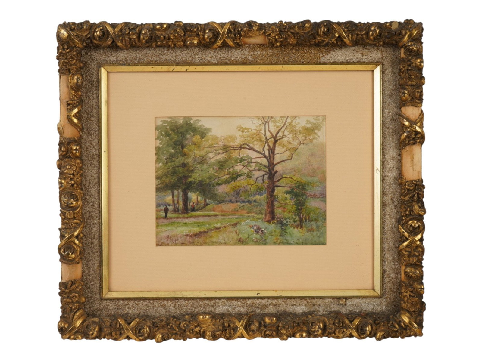 ANTIQUE WATERCOLOR LANDSCAPE PAINTING BY J T ROLPH (1 of 4)